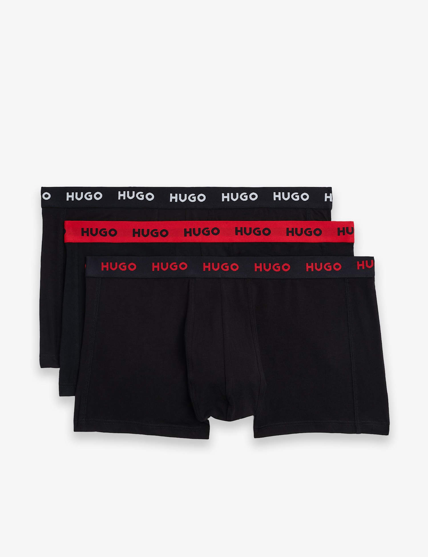 Hugo 3 Pack Pure Cotton Trunks Dark Grey