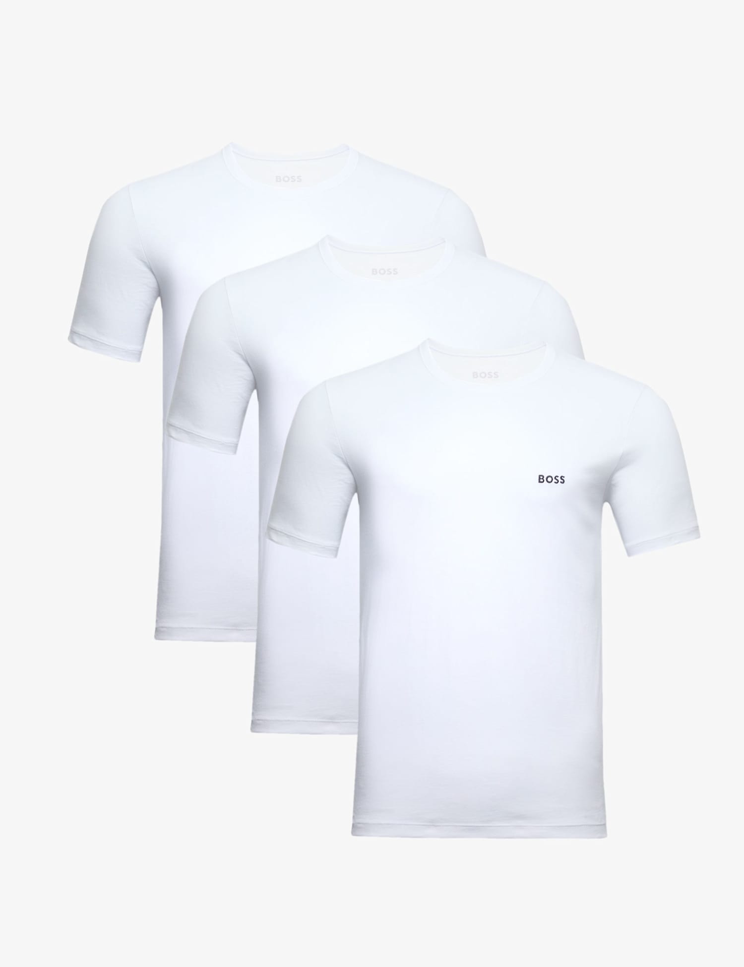 Boss 3 Pack Pure Cotton Crew Neck T-Shirts White