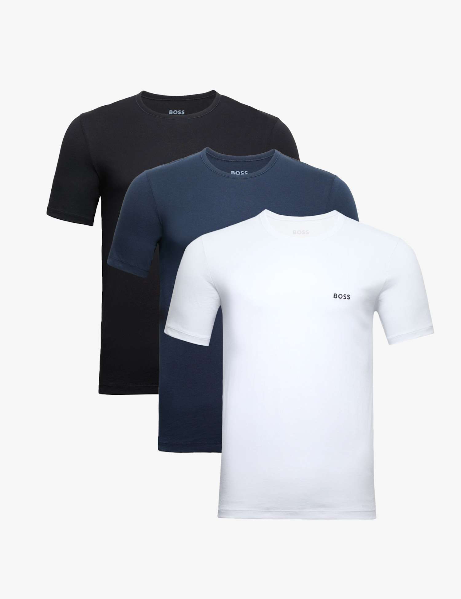 Boss 3 Pack Pure Cotton Crew Neck T-Shirts Multi