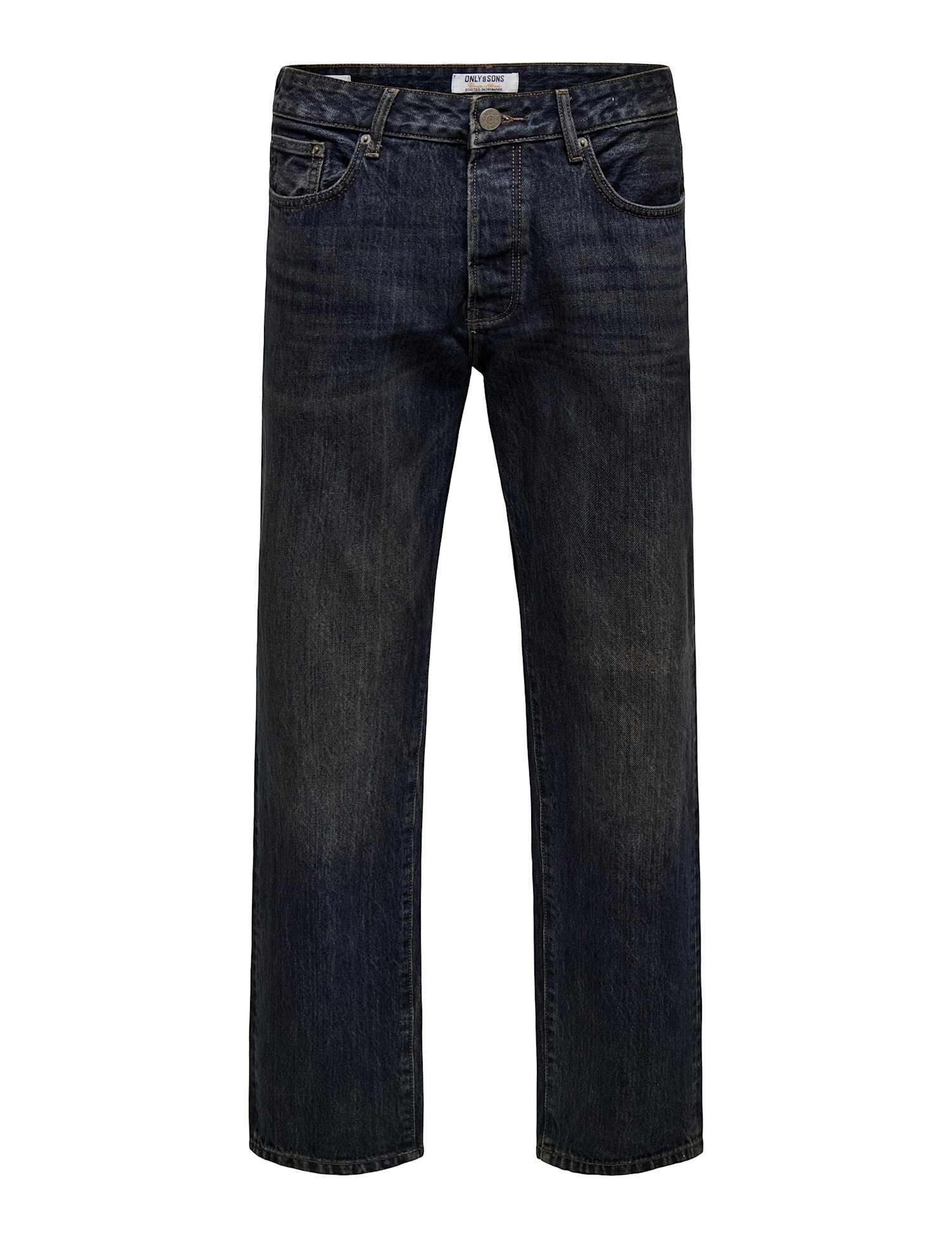 ONLY & SONS Regular Fit Pure Cotton Jeans Dark Blue Denim