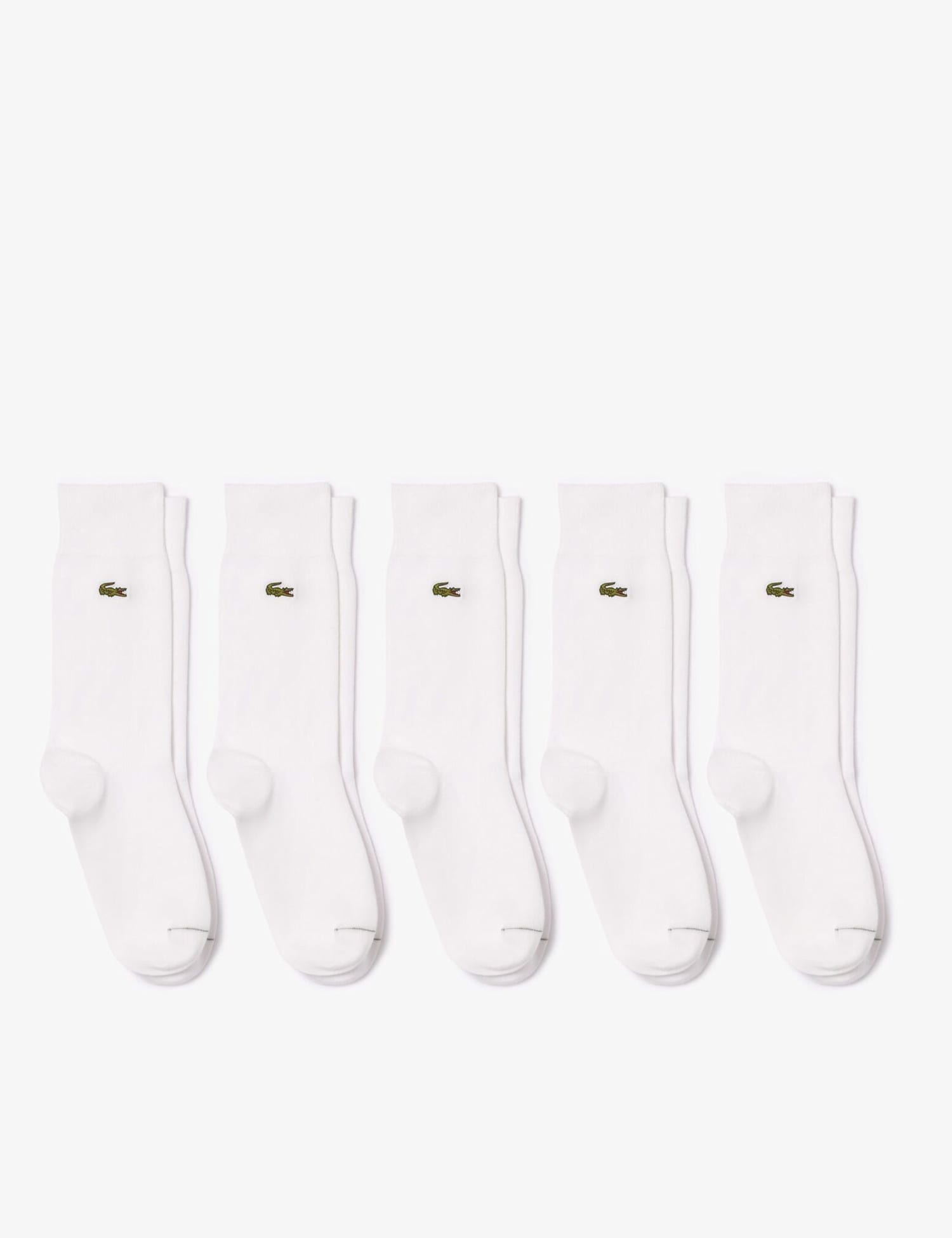 Lacoste 5 Pack Cotton Rich Trainer Socks White Mix
