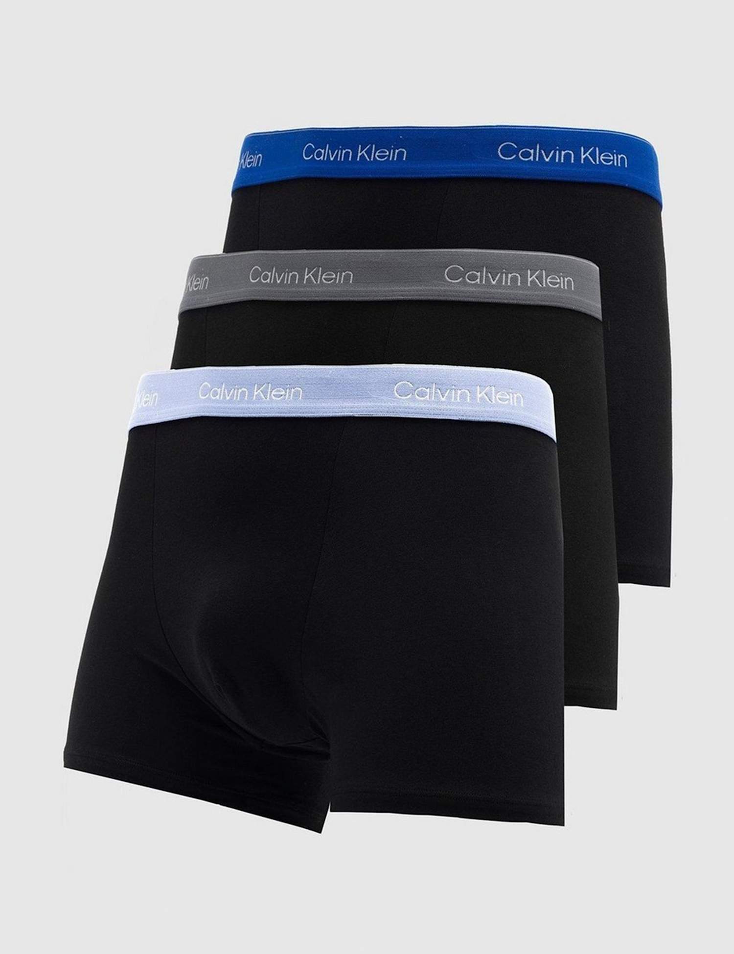 Calvin Klein 3 Pack Icon Cotton Stretch Relaxed Dart Trunks Blue Mix