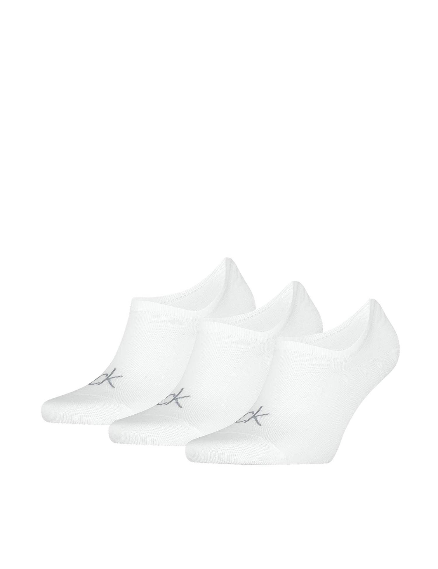Calvin Klein 3 Pack Cotton Rich Trainer Socks White