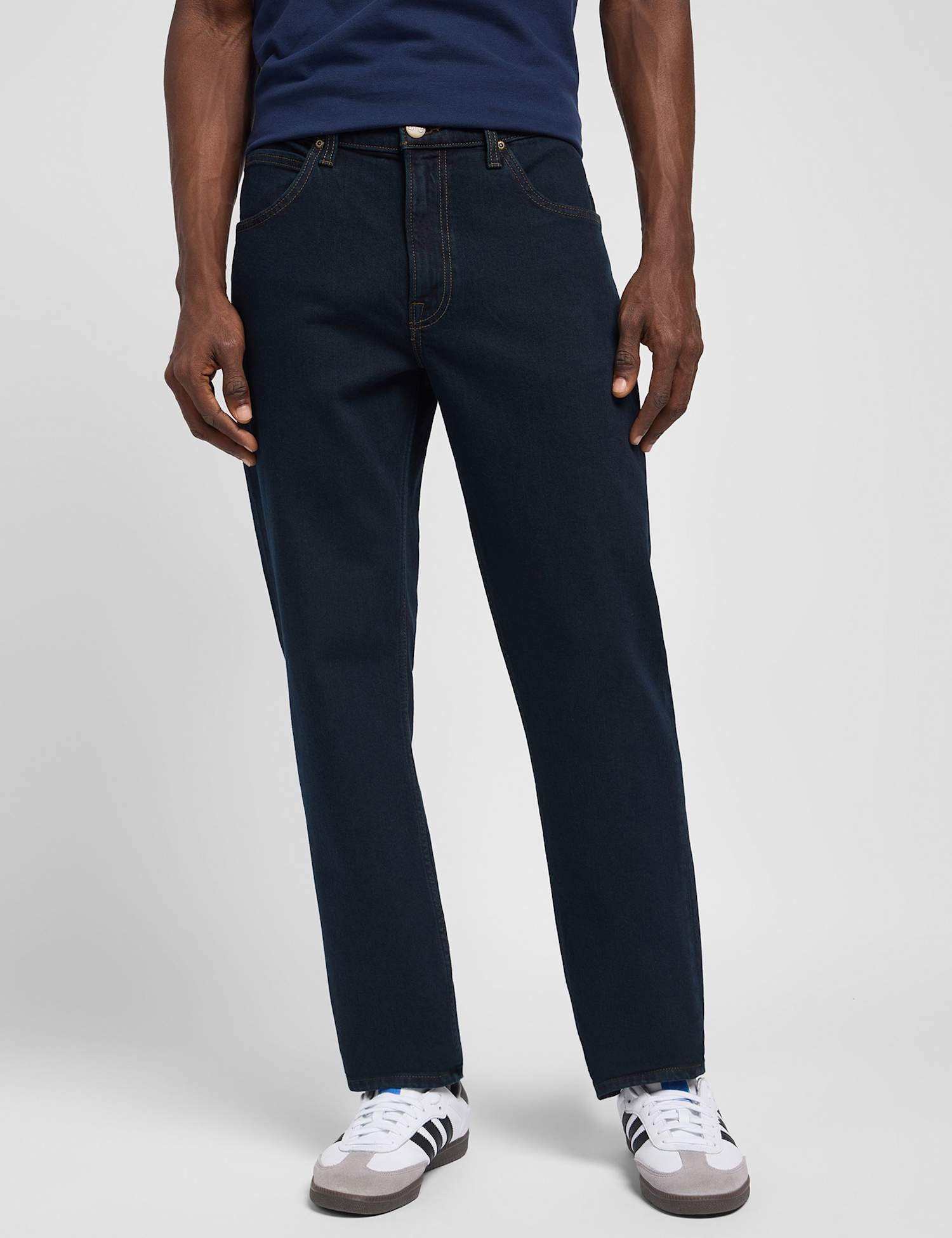 Lee Brooklyn Straight Fit 5 Pocket Jeans Blue Denim