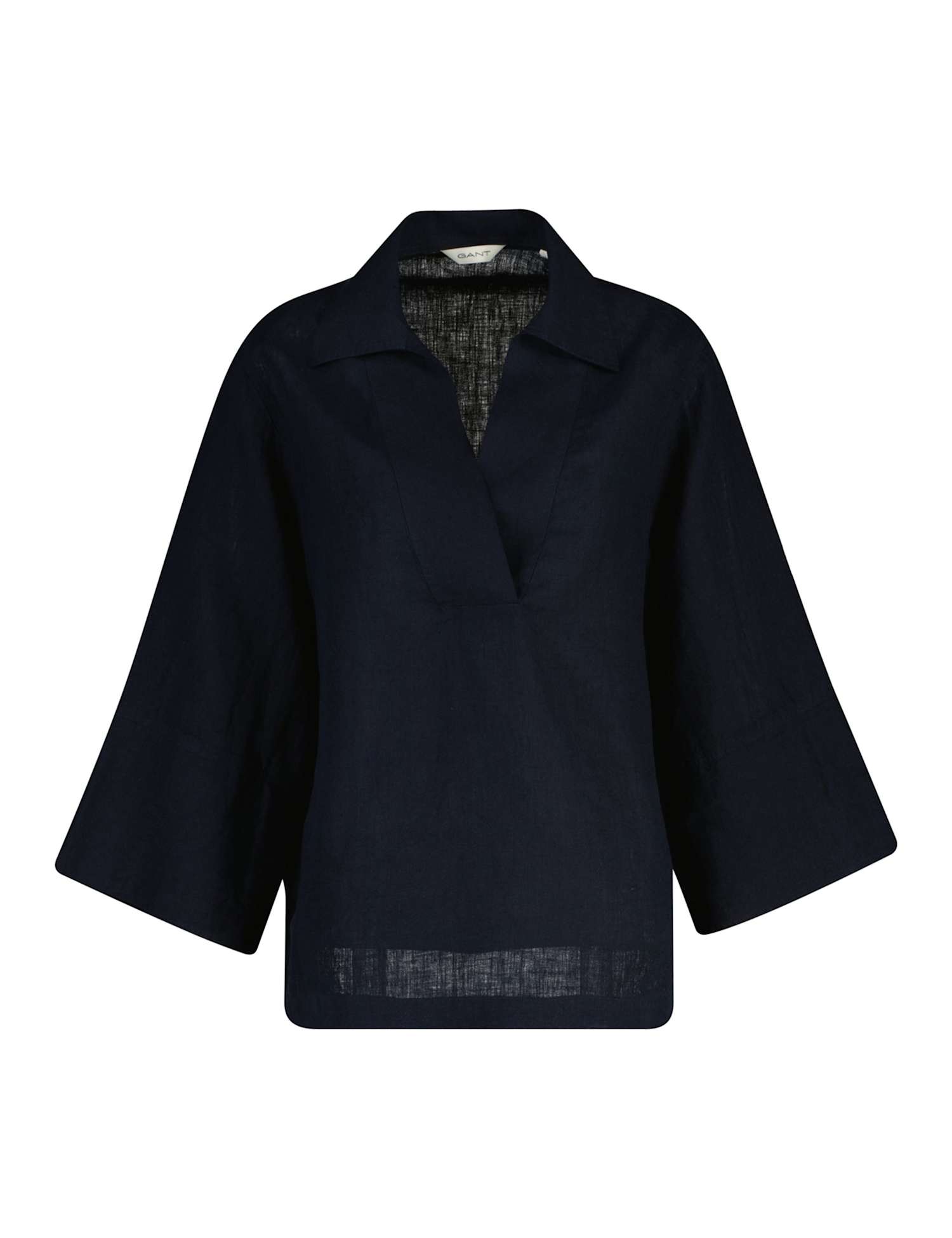 GANT Pure Linen Popover Blouse Black
