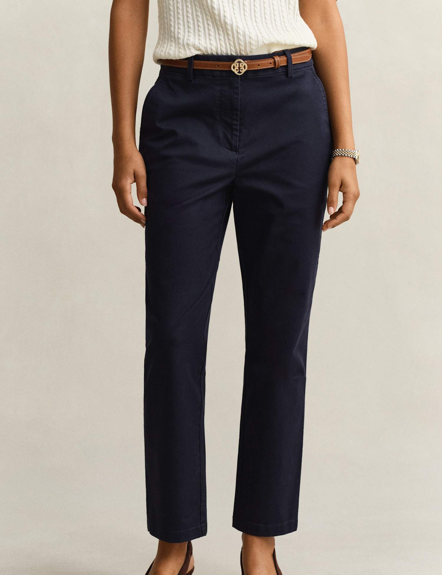 GANT Cotton Rich Slim Fit Chinos Navy