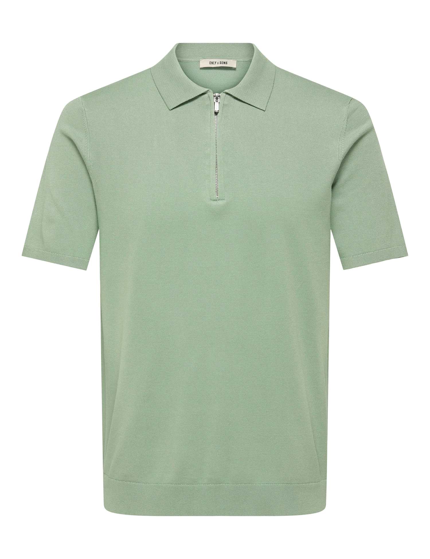 ONLY & SONS Zip-Up Polo Shirt Green