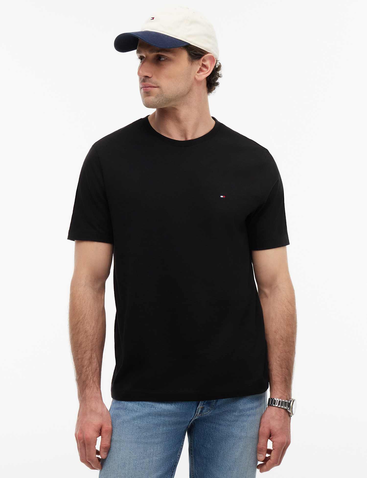 Tommy Hilfiger Pure Cotton Crew Neck T-Shirt Black
