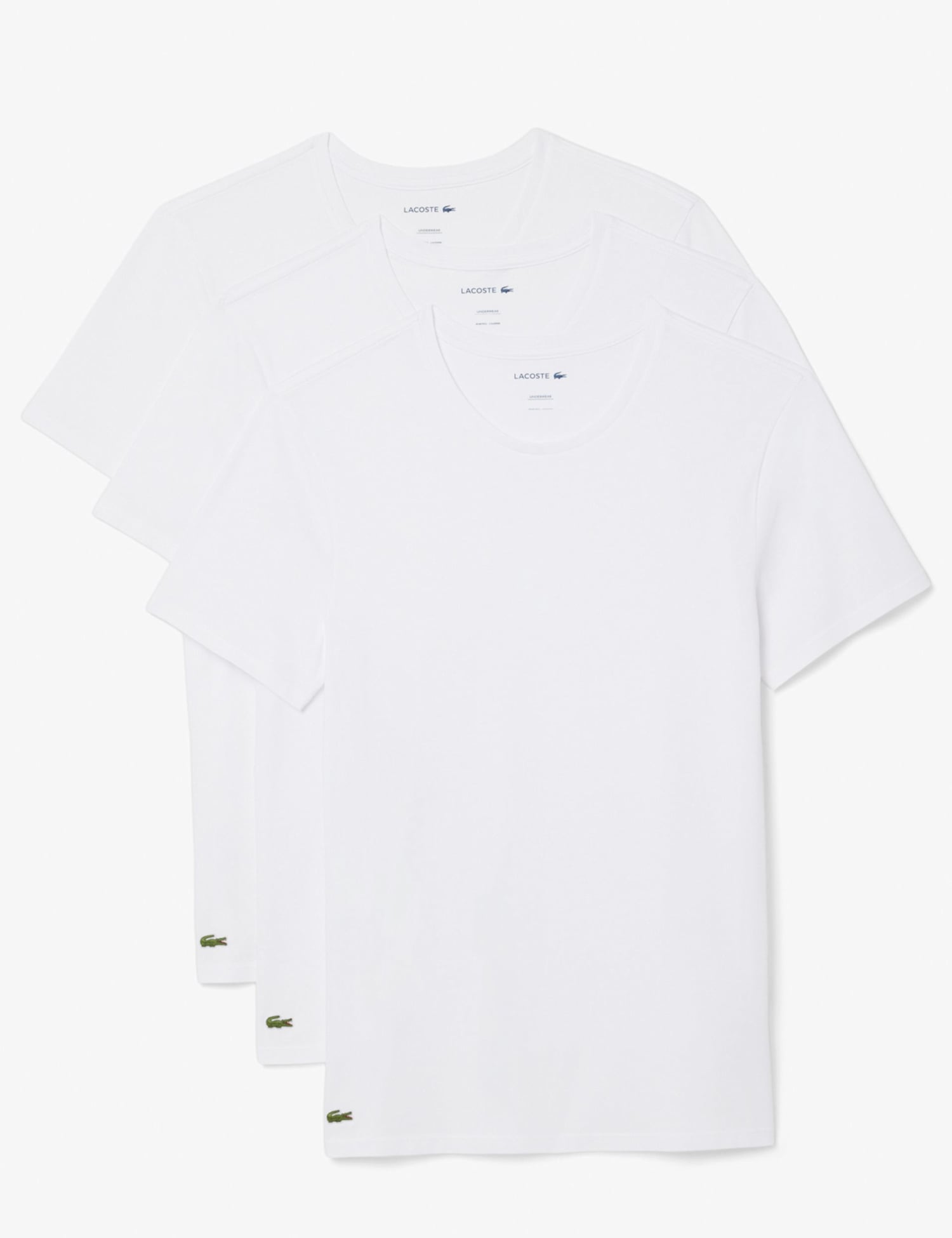 Lacoste 3 Pack Pure Cotton T-Shirts White