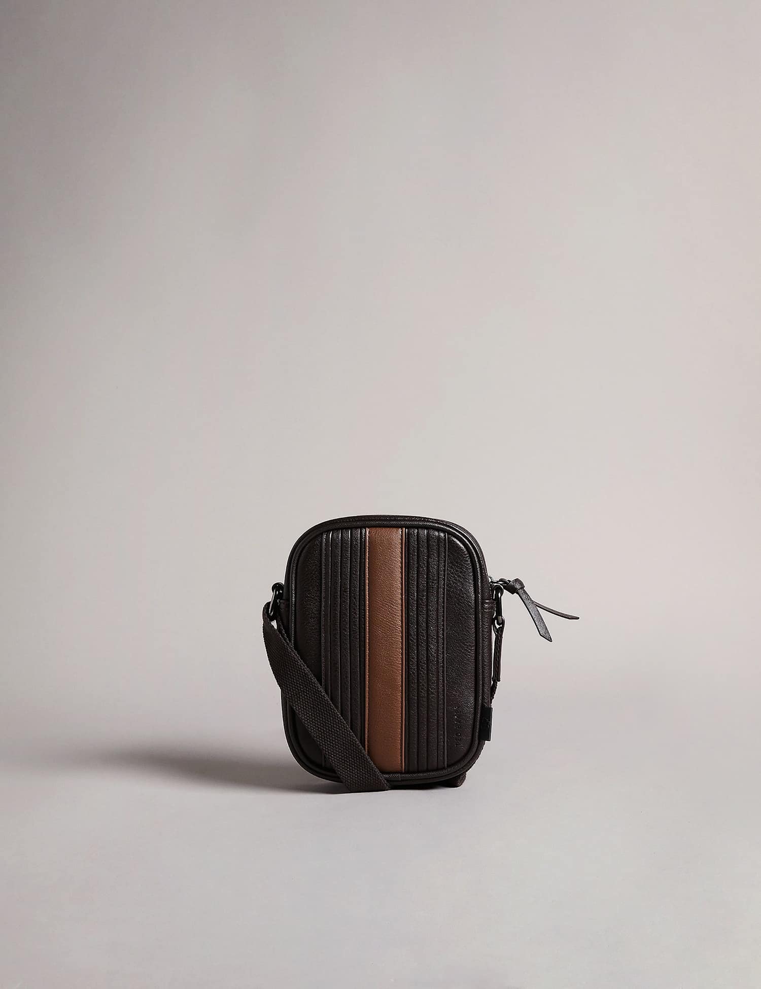Ted Baker Striped Messenger Bag Brown