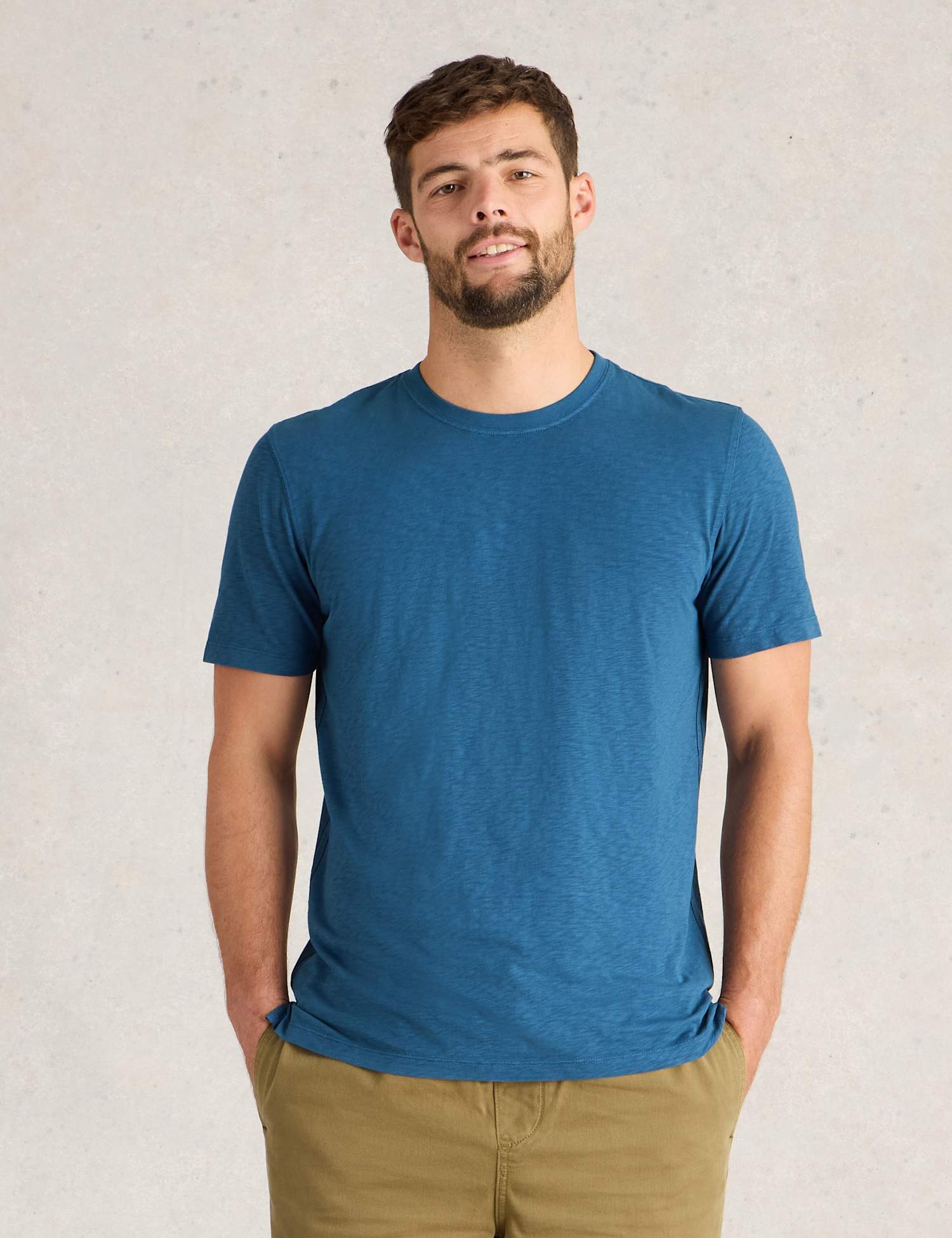 White Stuff Pure Cotton Crew Neck T-Shirt Navy