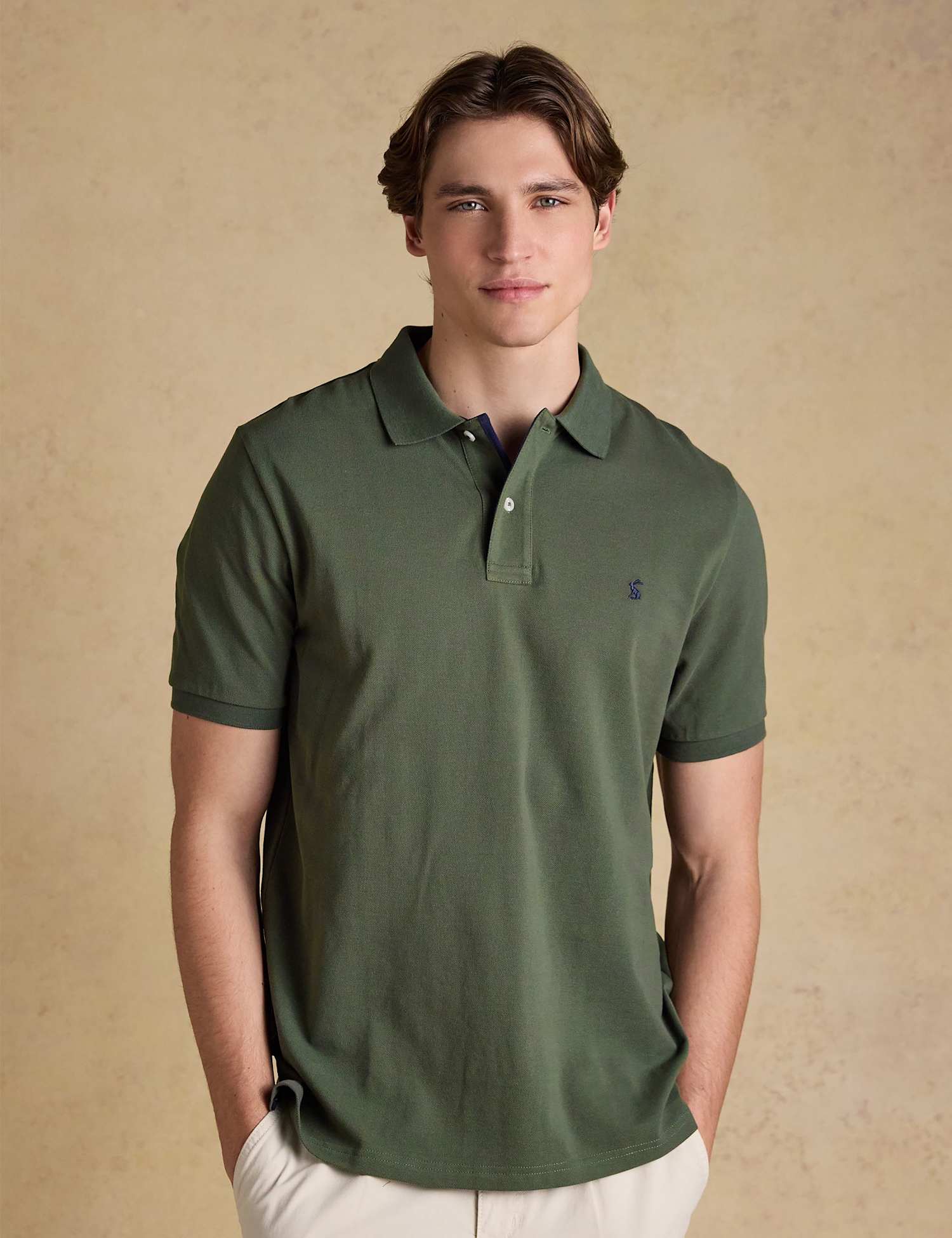 Joules Pure Cotton Pique Polo Shirt Khaki