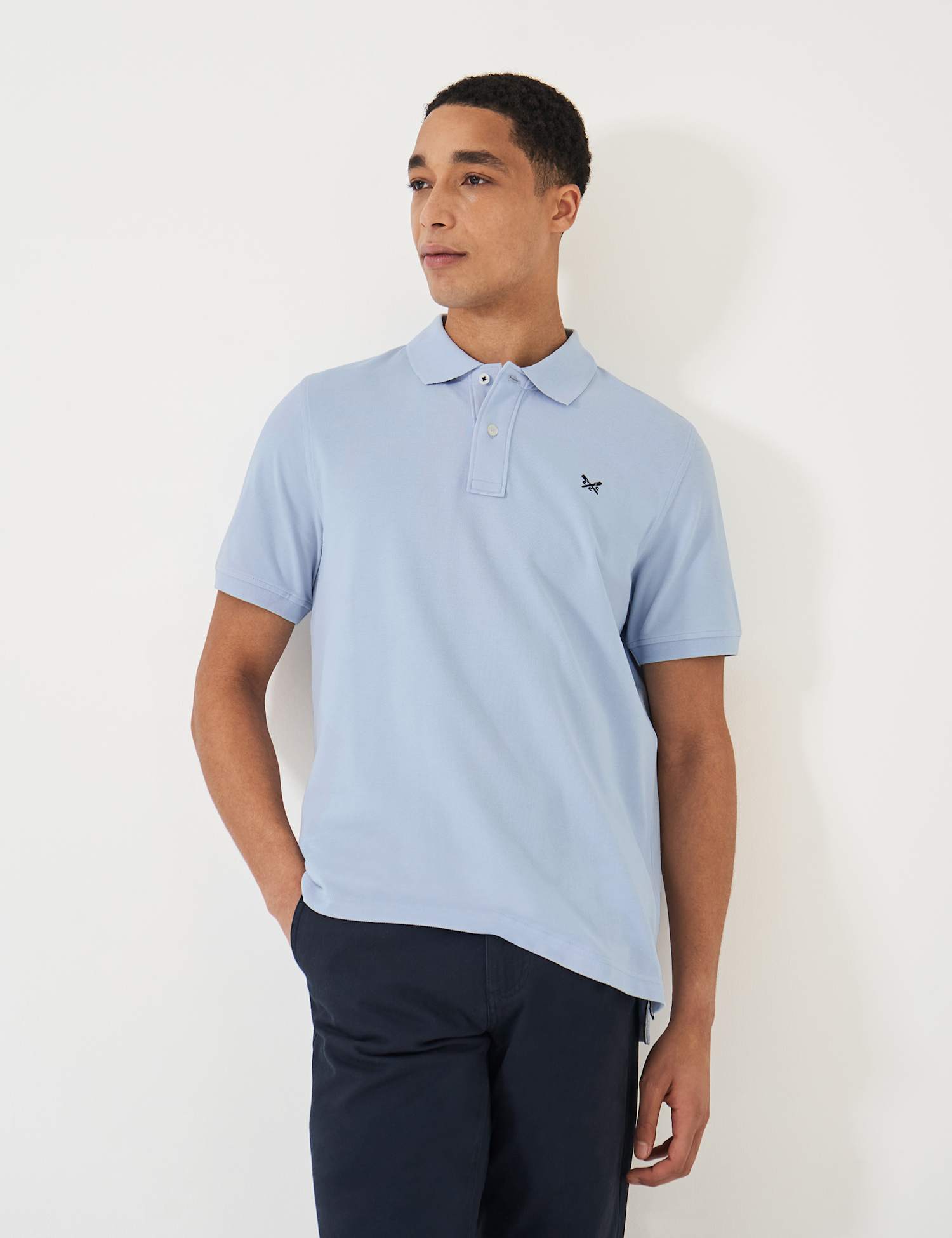 Crew Clothing Pure Cotton Piqu� Polo Shirt Cornflower