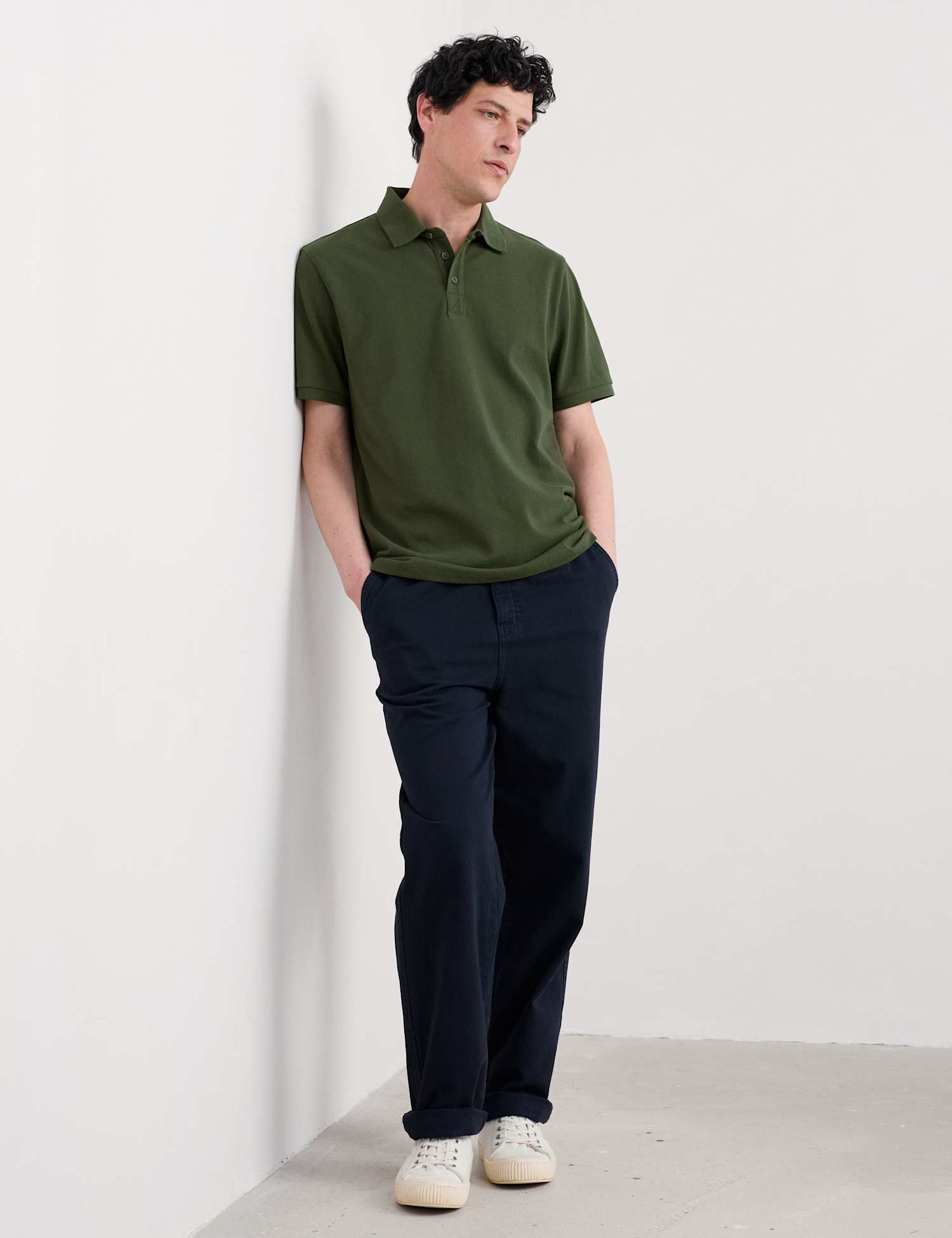 Seasalt Cornwall Pure Cotton Polo Shirt Dark Green