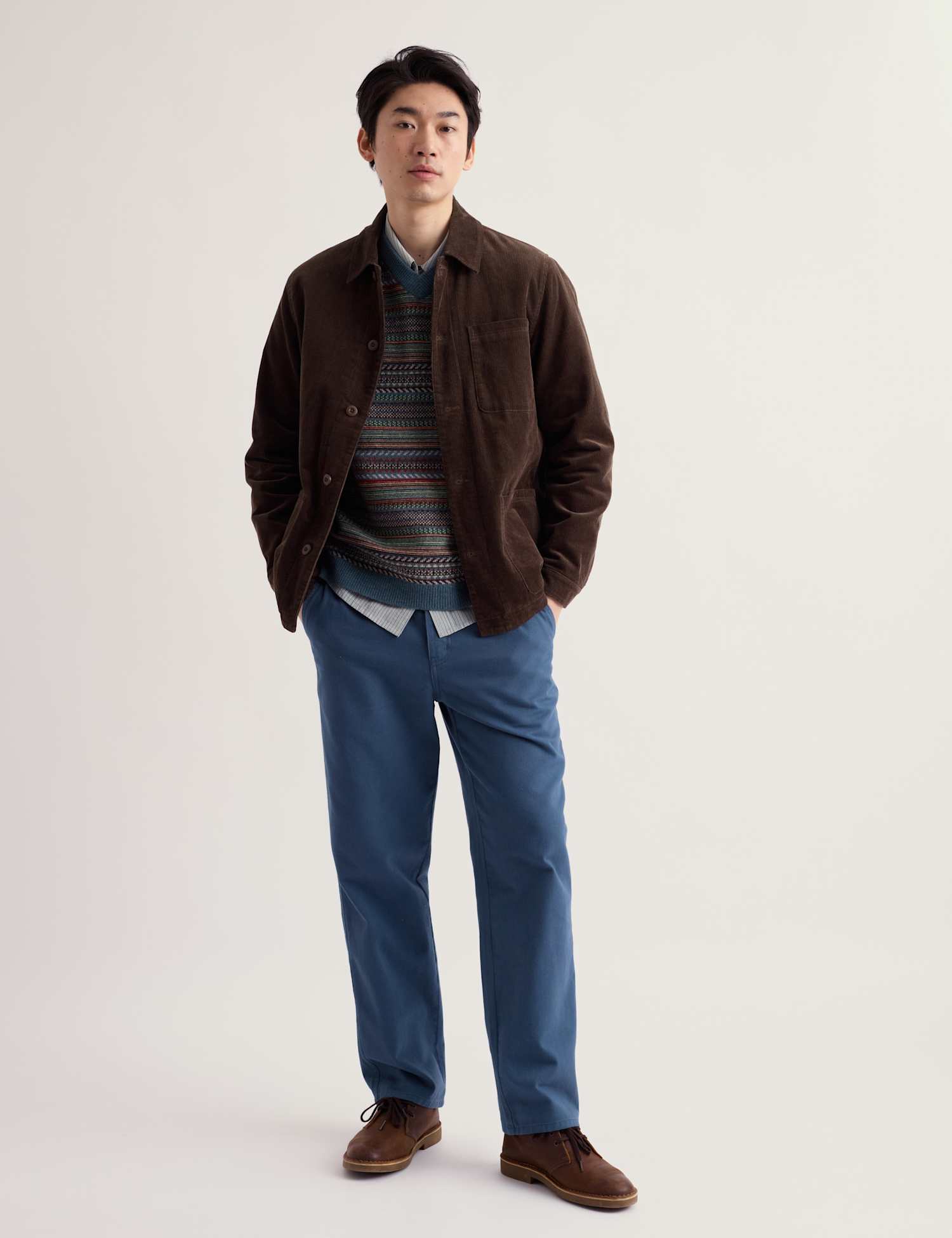 Seasalt Cornwall Men's Pengelly Pure Cotton Corduroy Jacket Brown