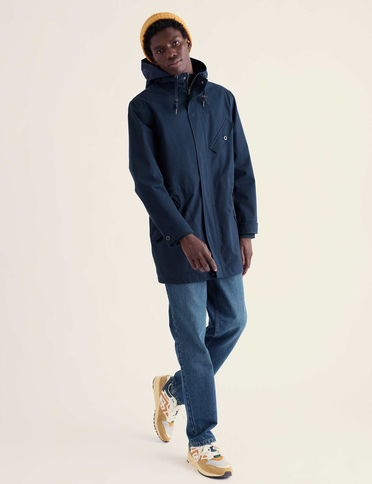 Seasalt Cornwall Atlantek Lightweight Waterproof Parka Coat Navy