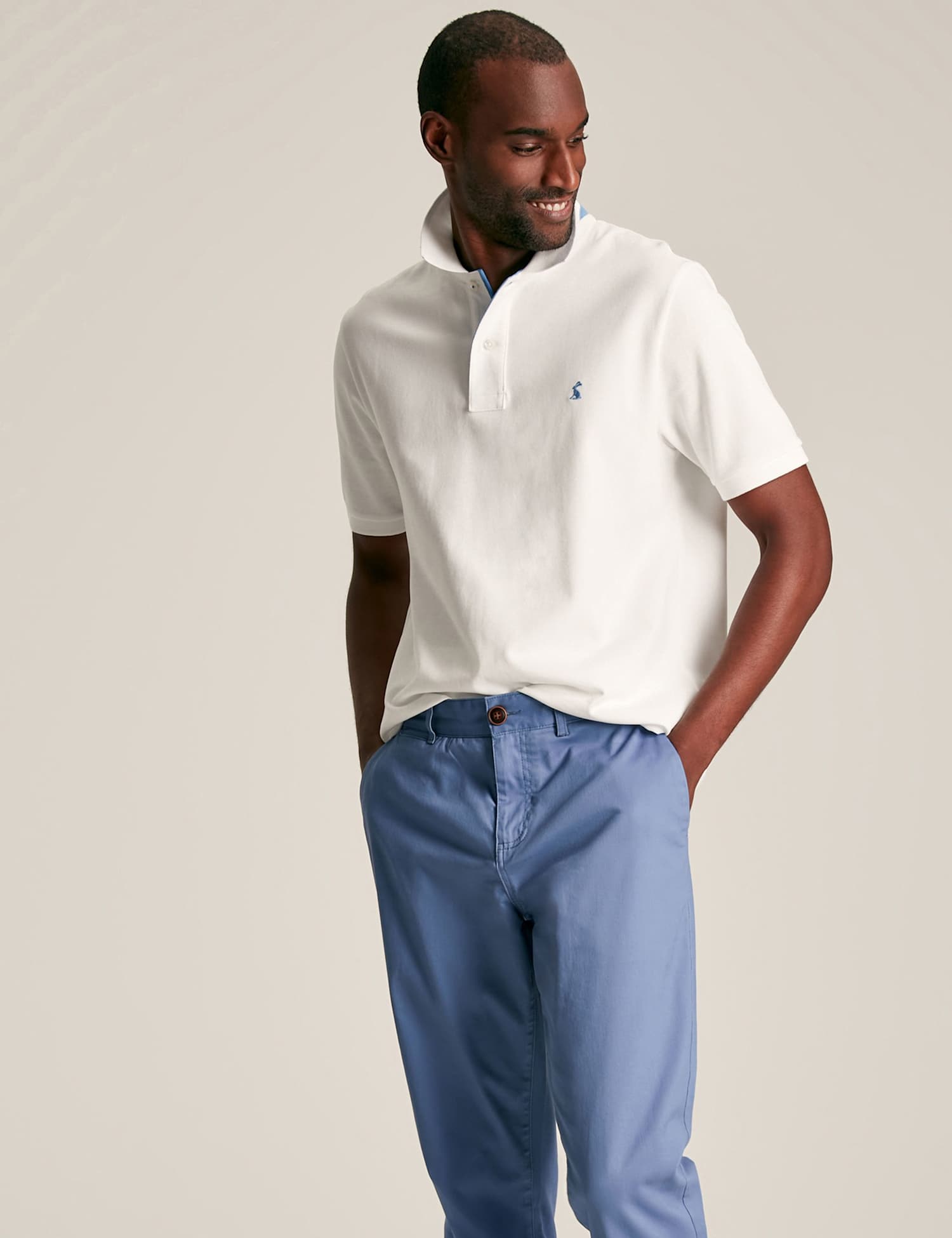 Joules Pure Cotton Piqu� Tipped Collar Polo Shirt White