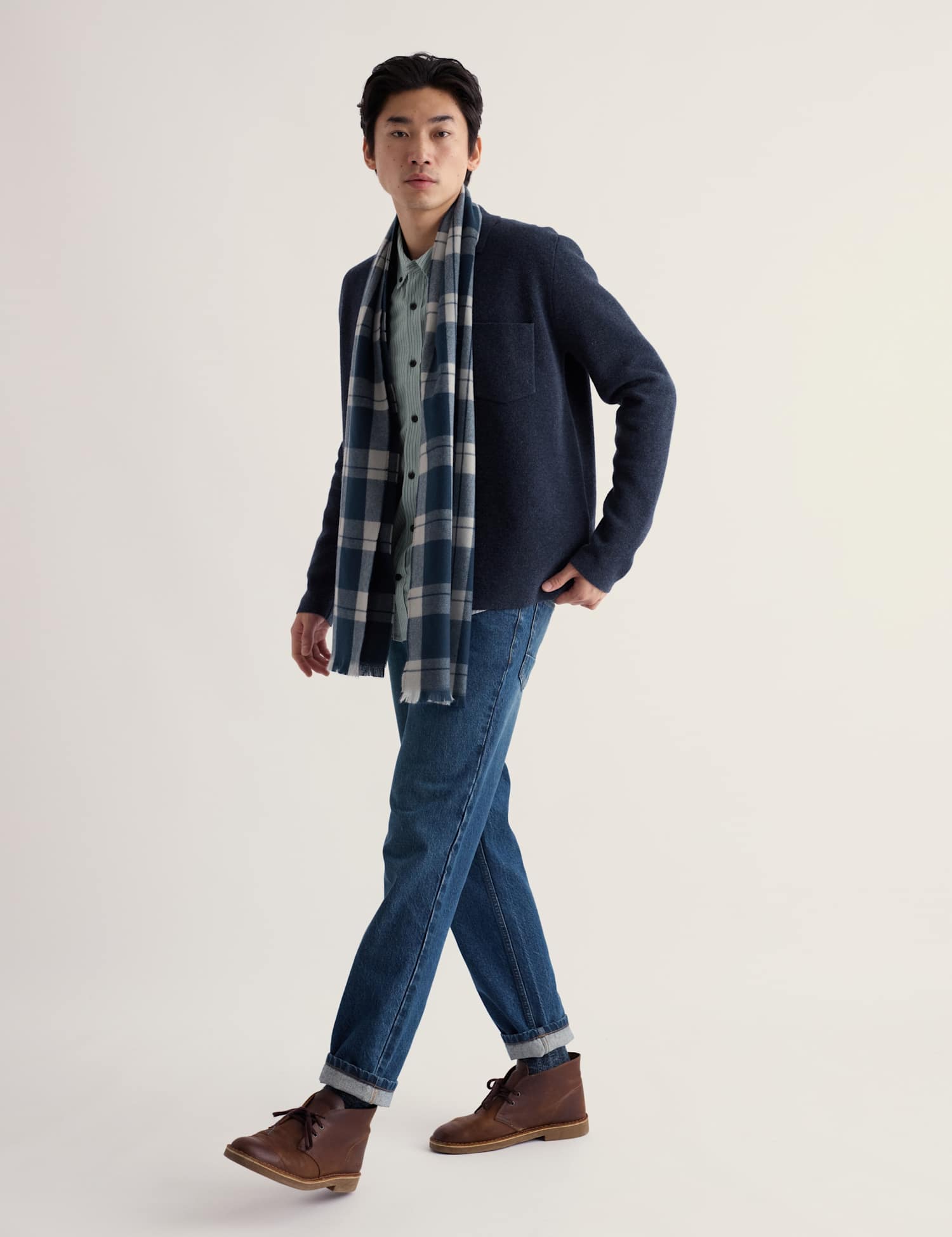 Seasalt Cornwall Regular Fit Wool Rich Knitted Overshirt Navy