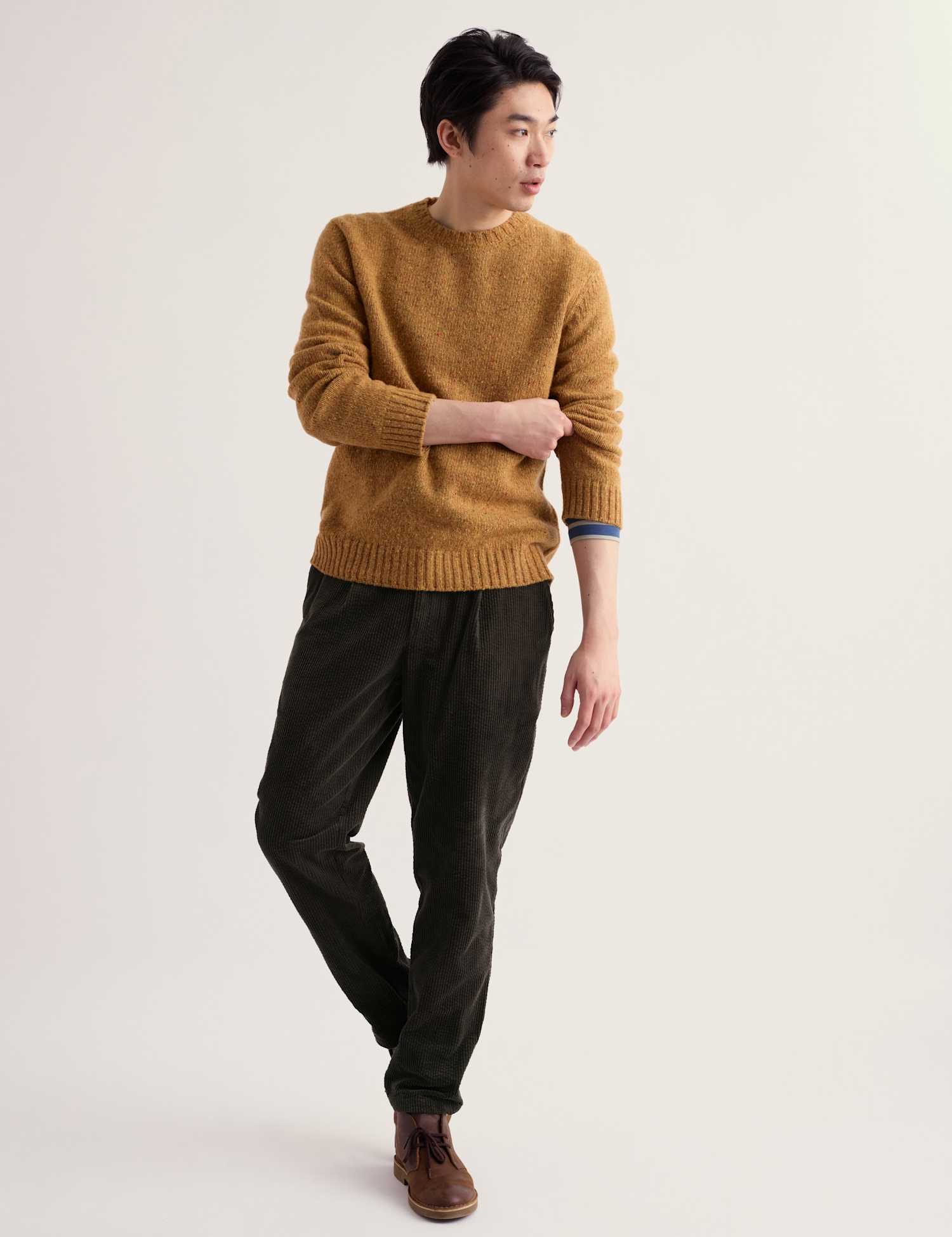 Seasalt Cornwall Men's Yeoman Relaxed Tapered Corduroy Trousers Khaki
