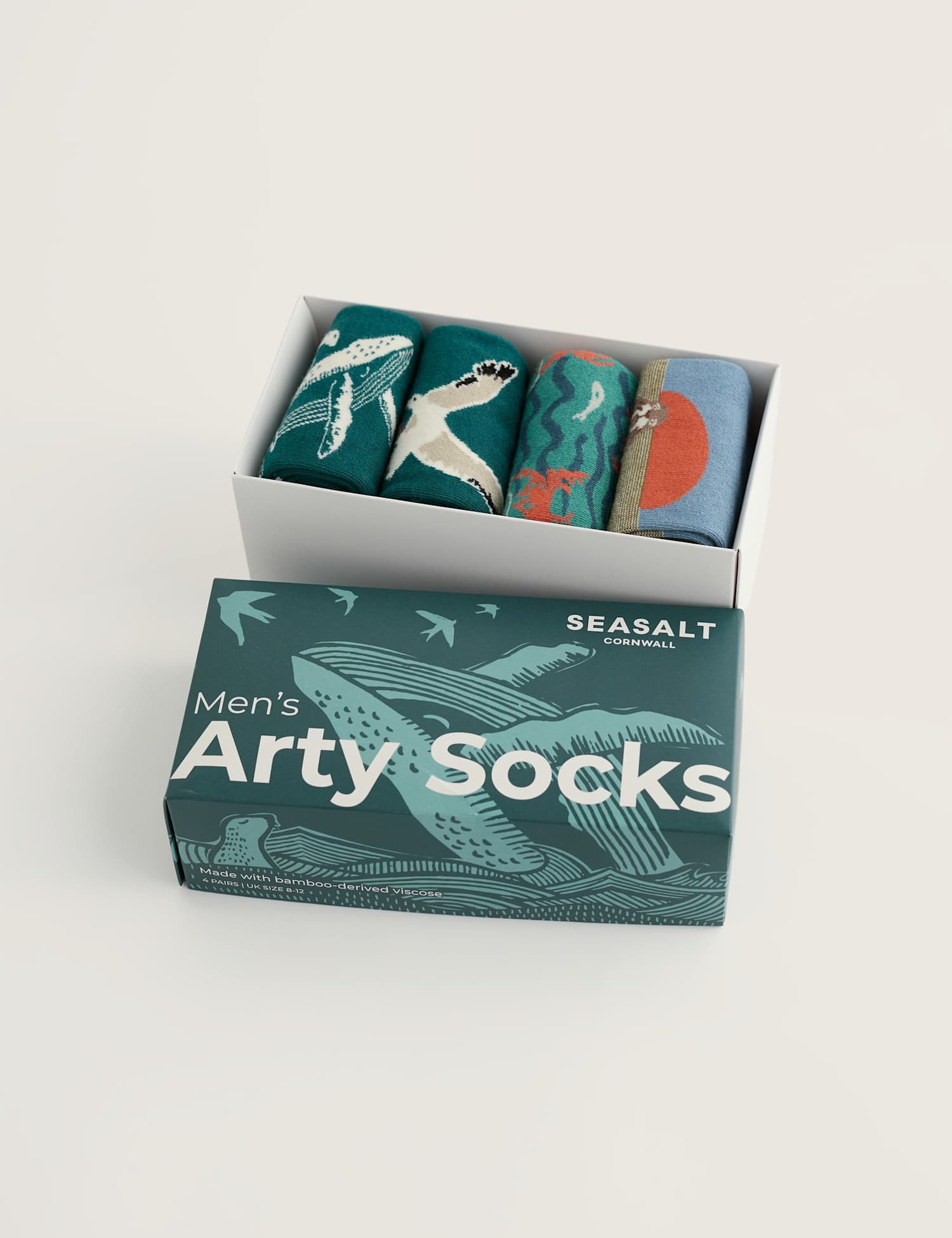 Seasalt Cornwall 4 Pack Socks Blue Mix