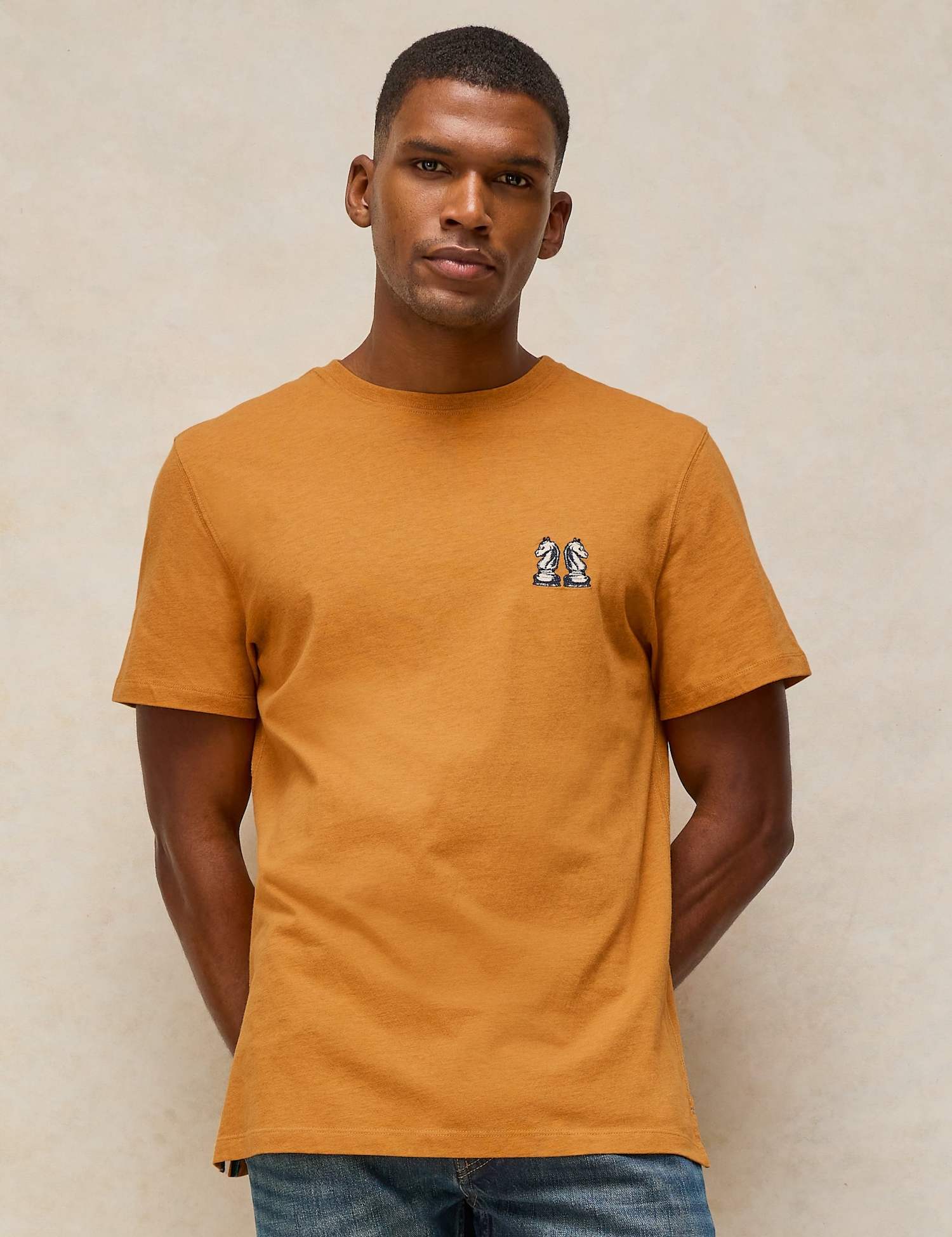 White Stuff Cotton Rich Embroidered Crew Neck T-Shirt Yellow Mix