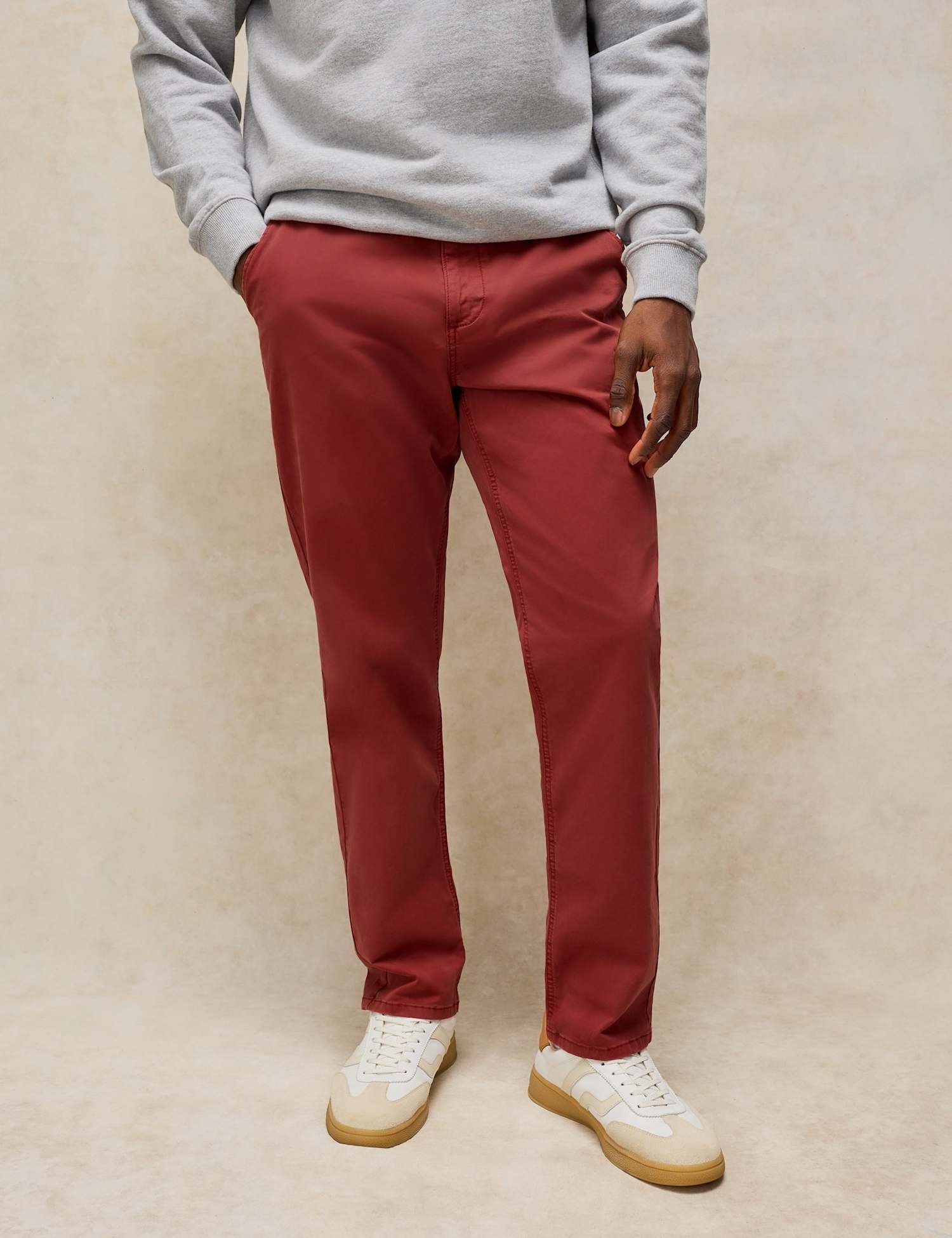 White Stuff Regular Fit Cotton Chinos Dark Red