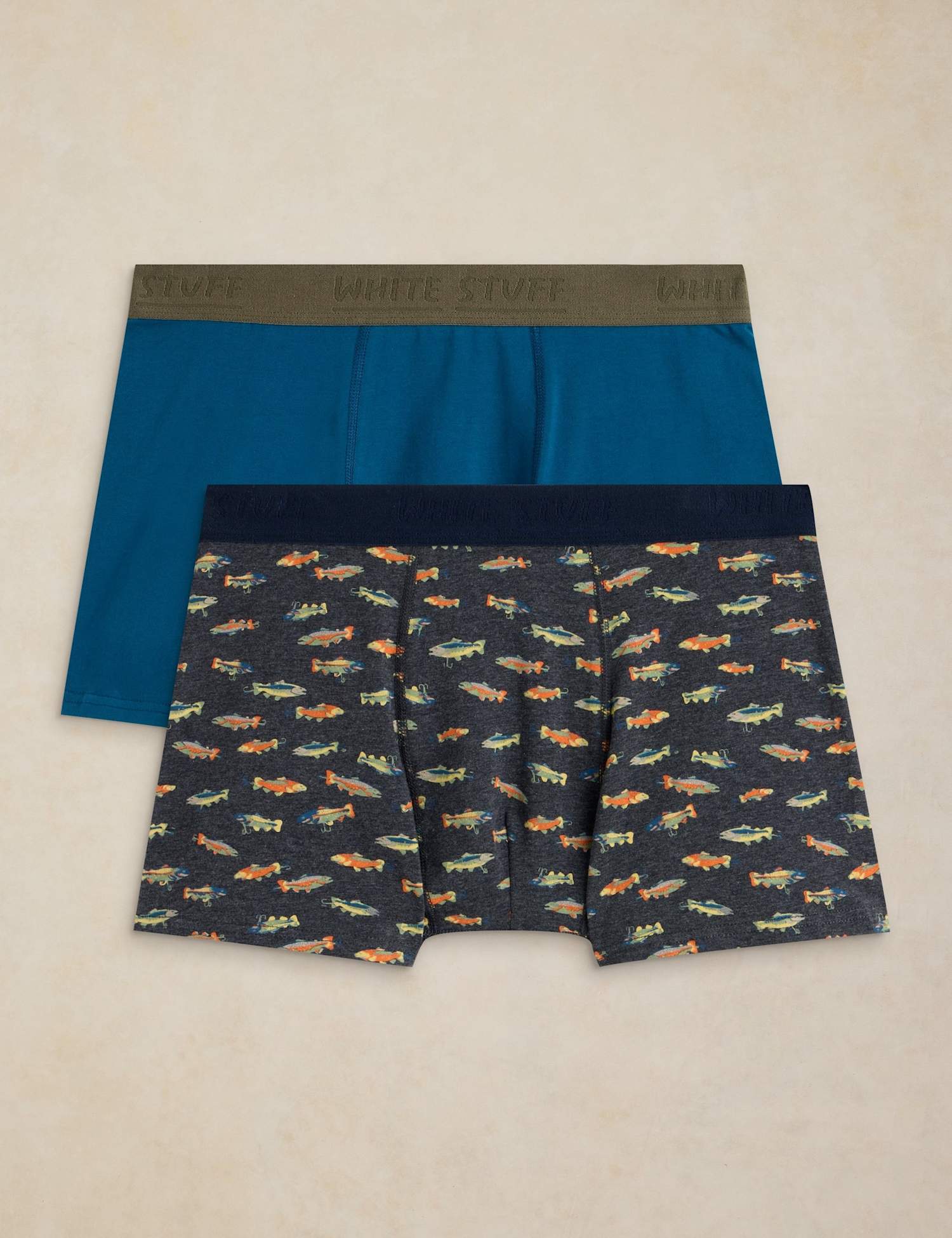 White Stuff 2 Pack Cotton Rich Printed Boxers Black