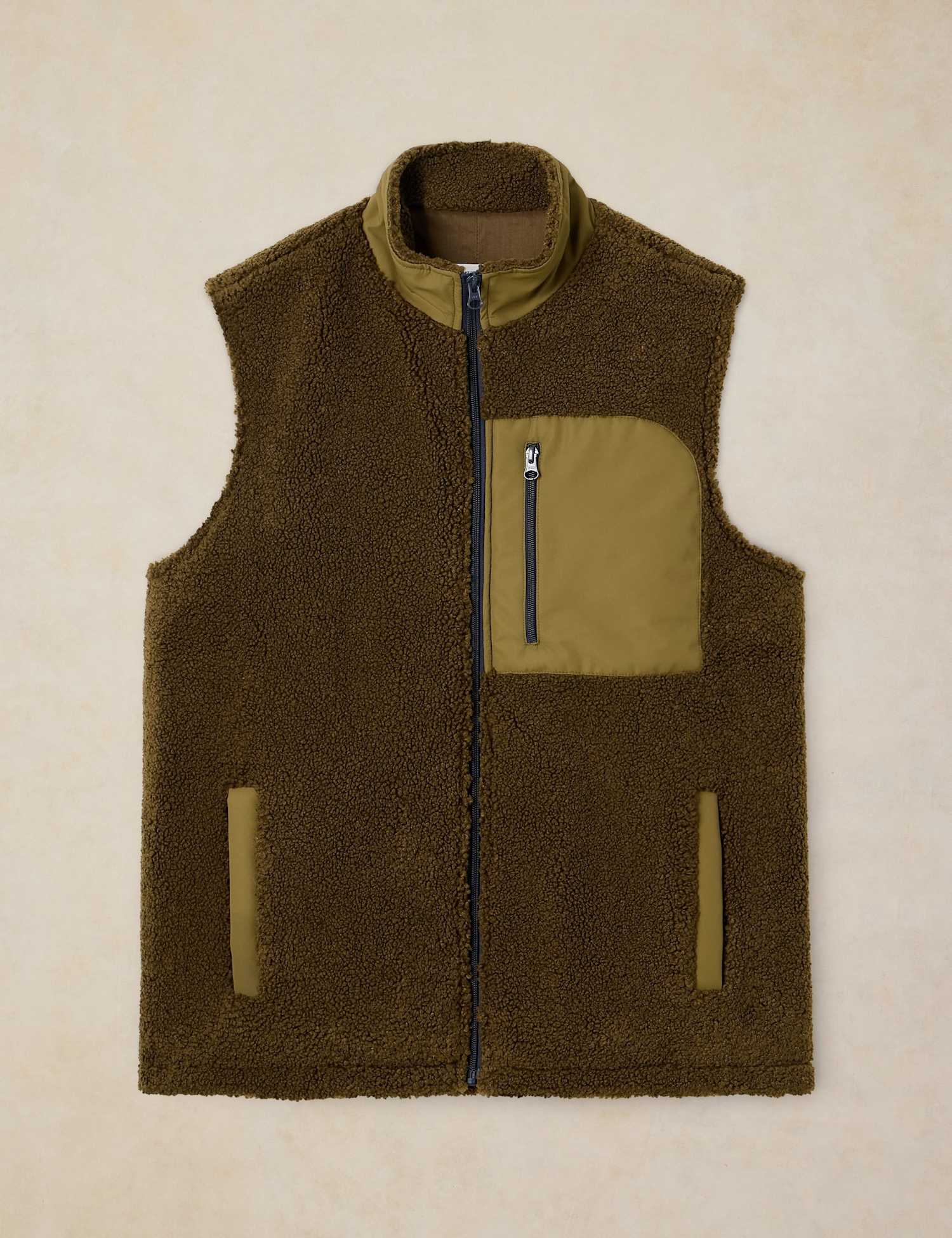 White Stuff Borg Gilet Khaki