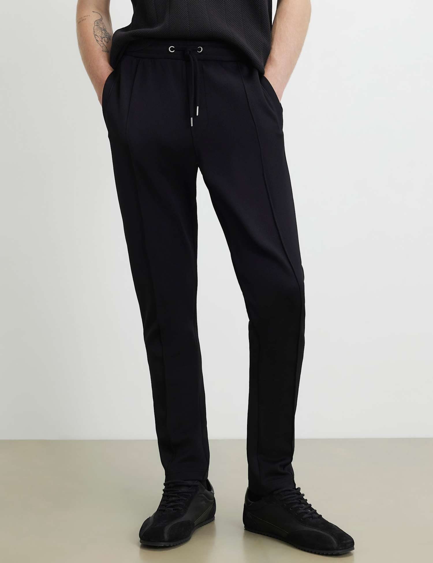 River Island Textured Slim Fit Joggers Black