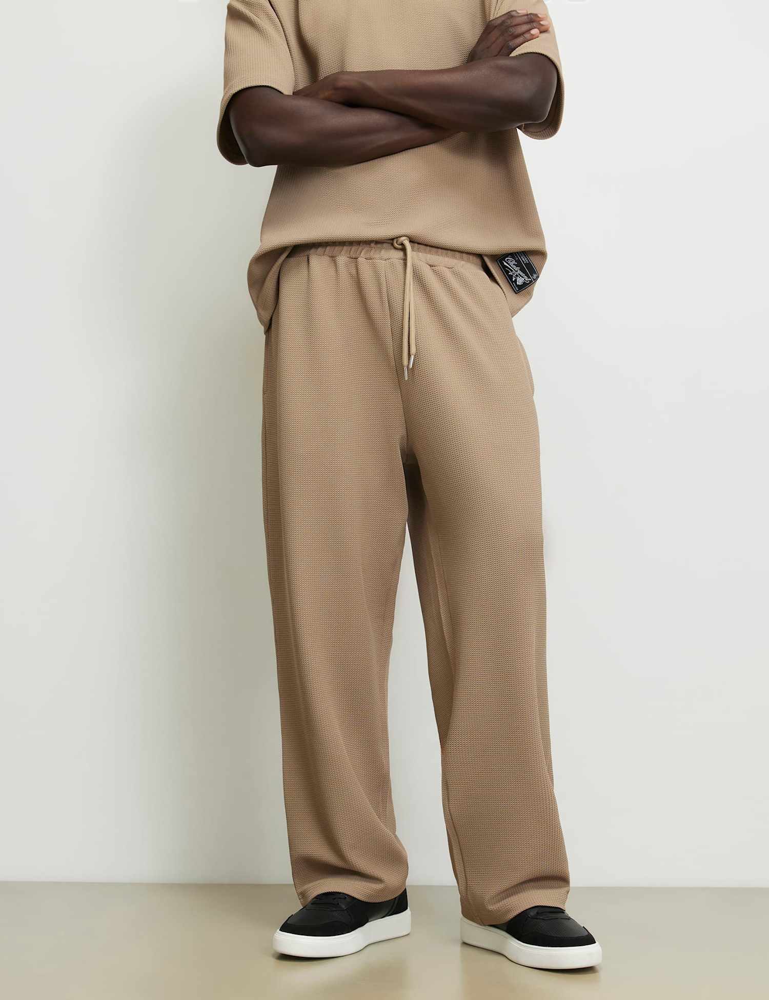 River Island Textured Joggers Stone