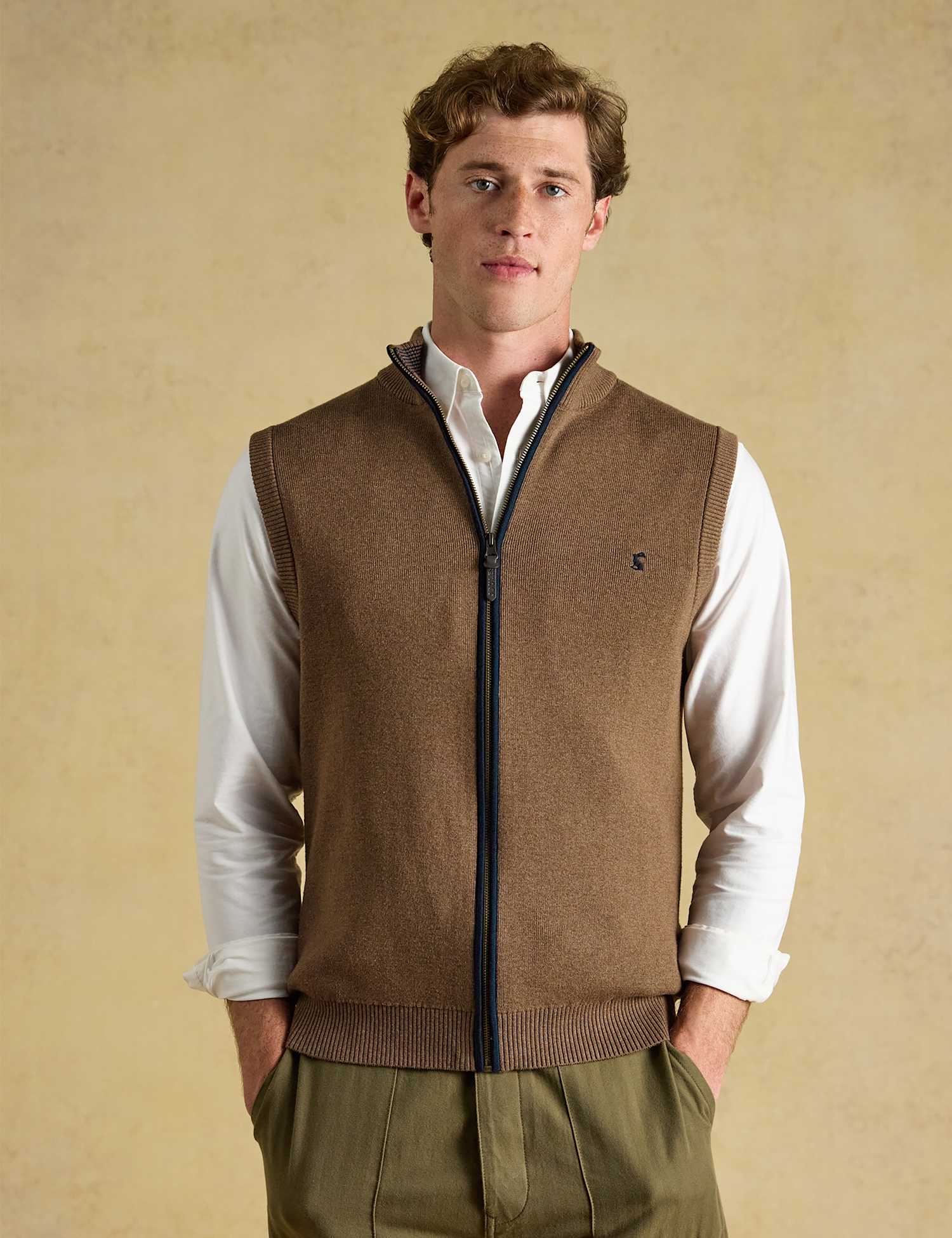Joules Pure Cotton Gilet Brown