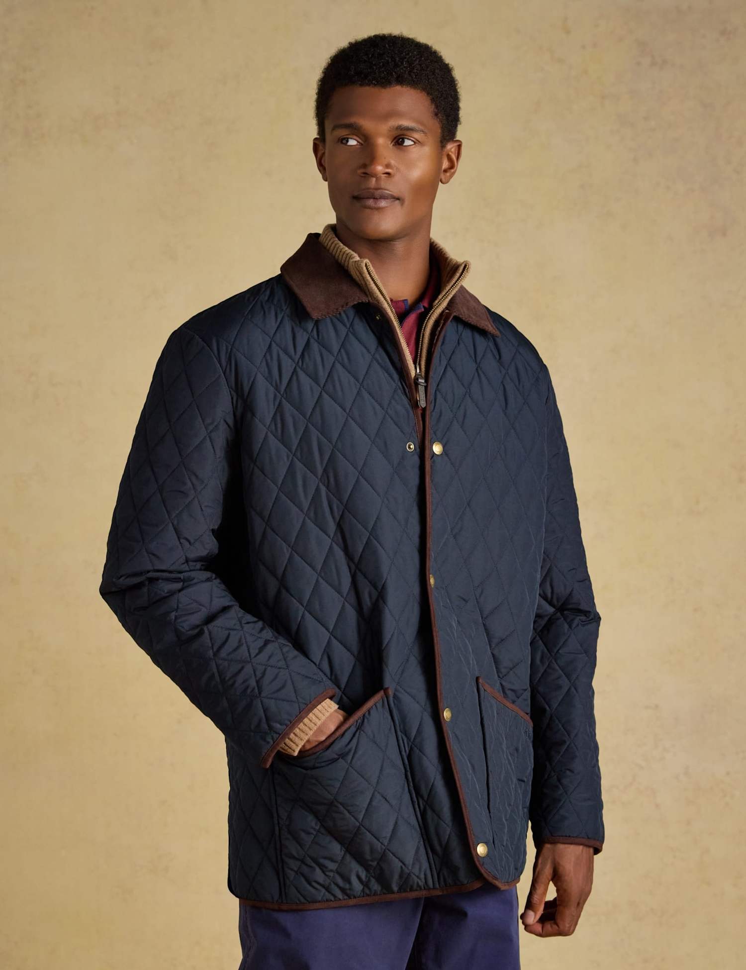 Joules Quilted Puffer Jacket Navy