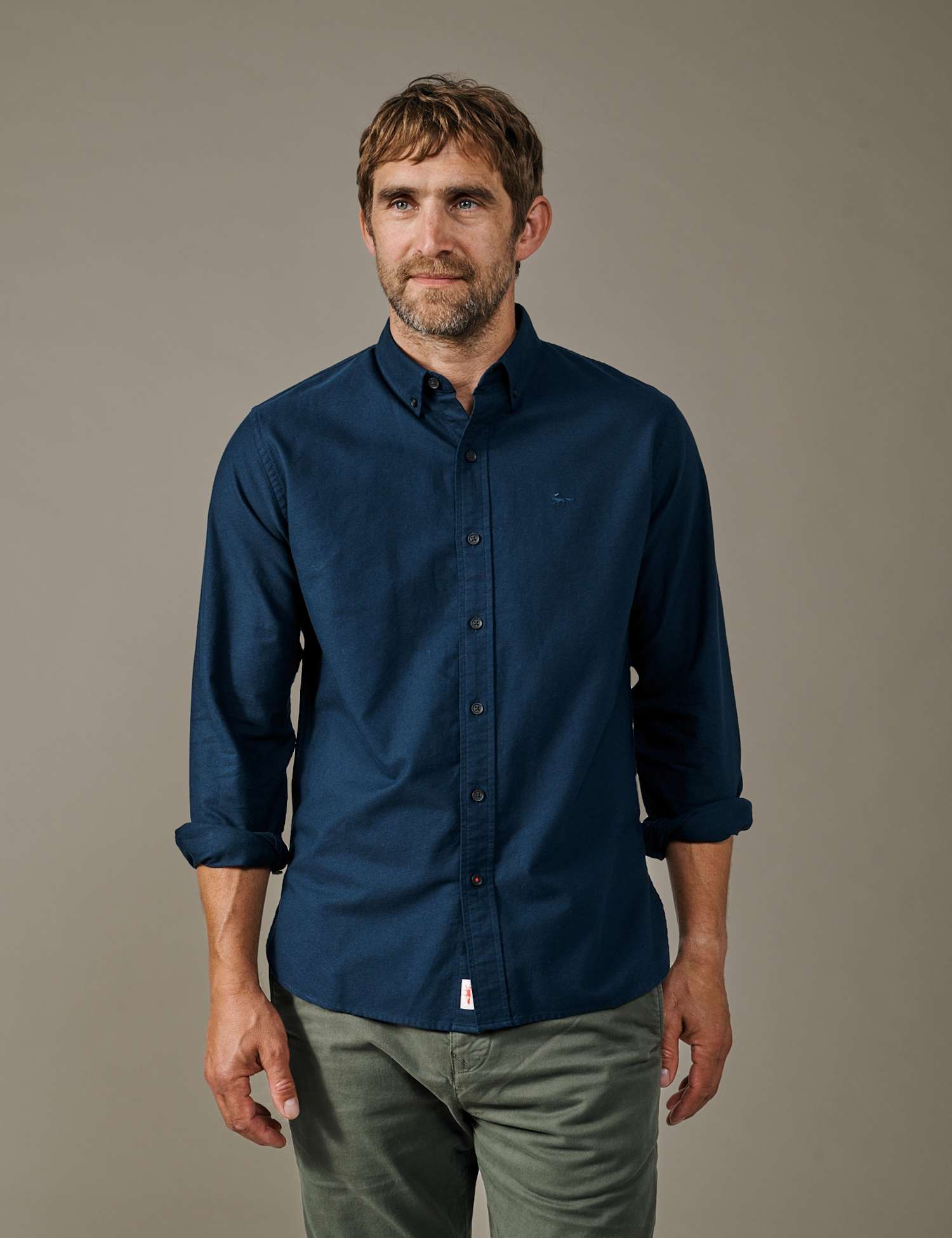 Aubin Regular Fit Pure Cotton Oxford Shirt Navy