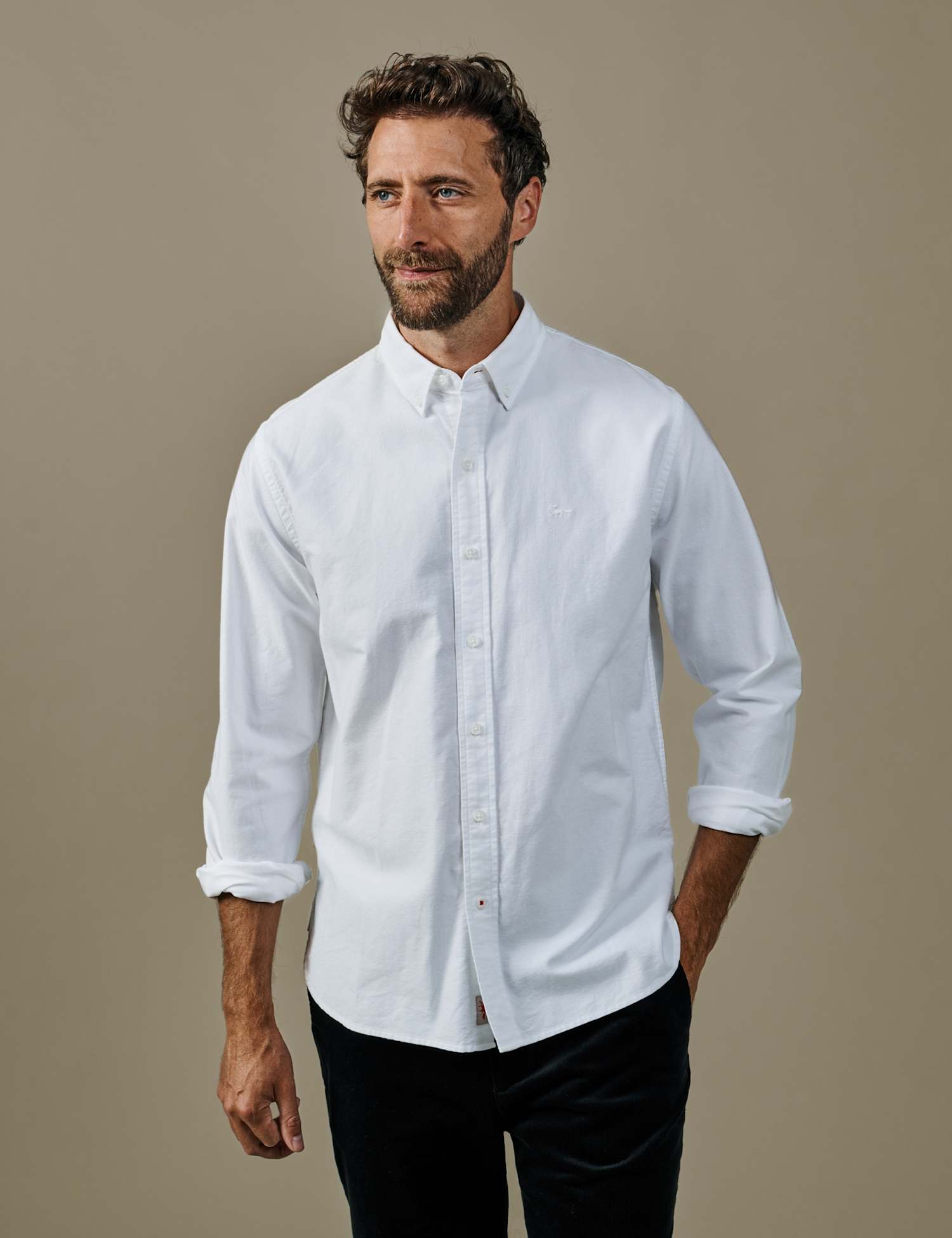 Aubin Regular Fit Pure Cotton Oxford Shirt White