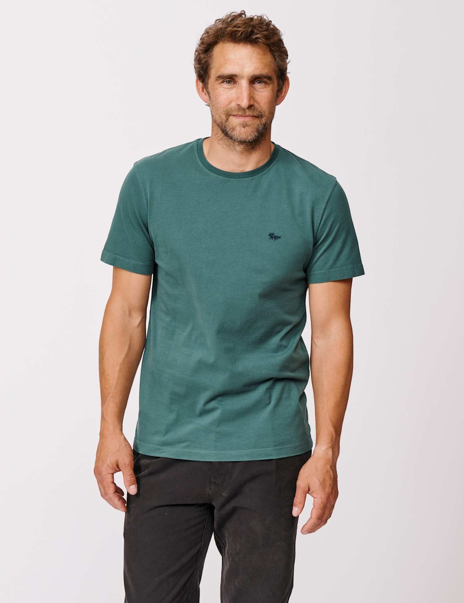 Aubin Pure Cotton T-Shirt Dark Khaki
