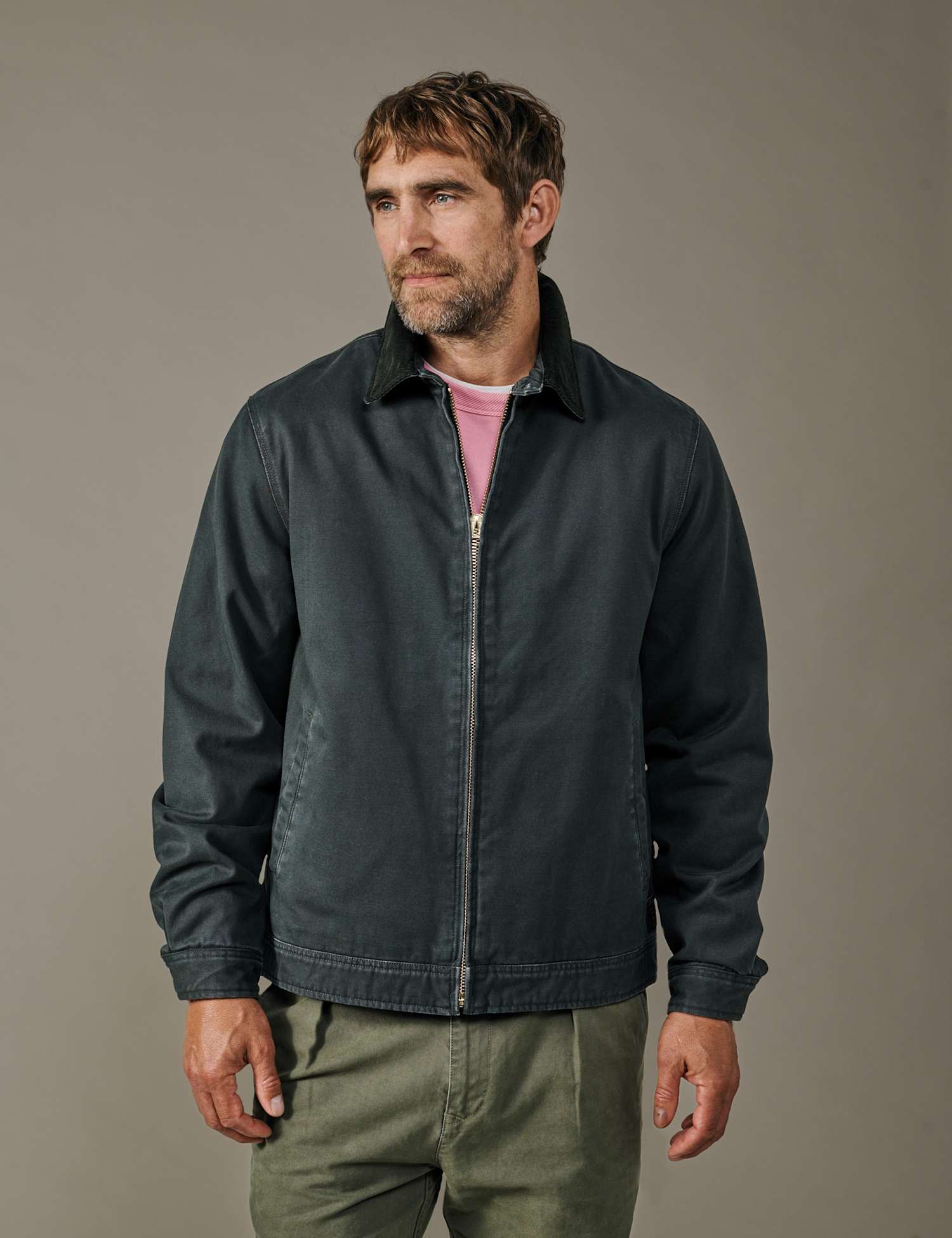 Aubin Pure Cotton Harrington Jacket Black