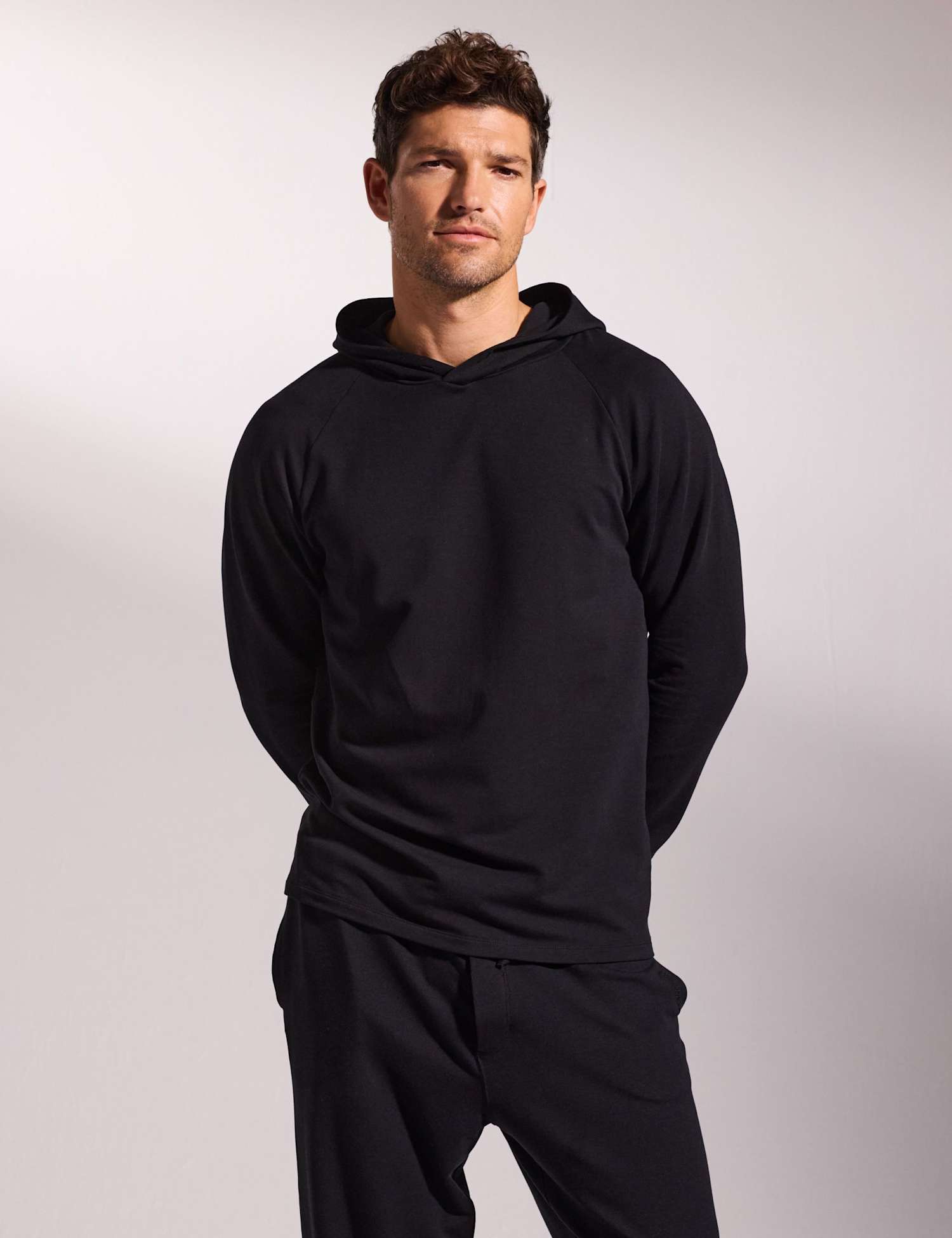 David Gandy Wellwear Luxury Lyocell Rich Hoodie Black