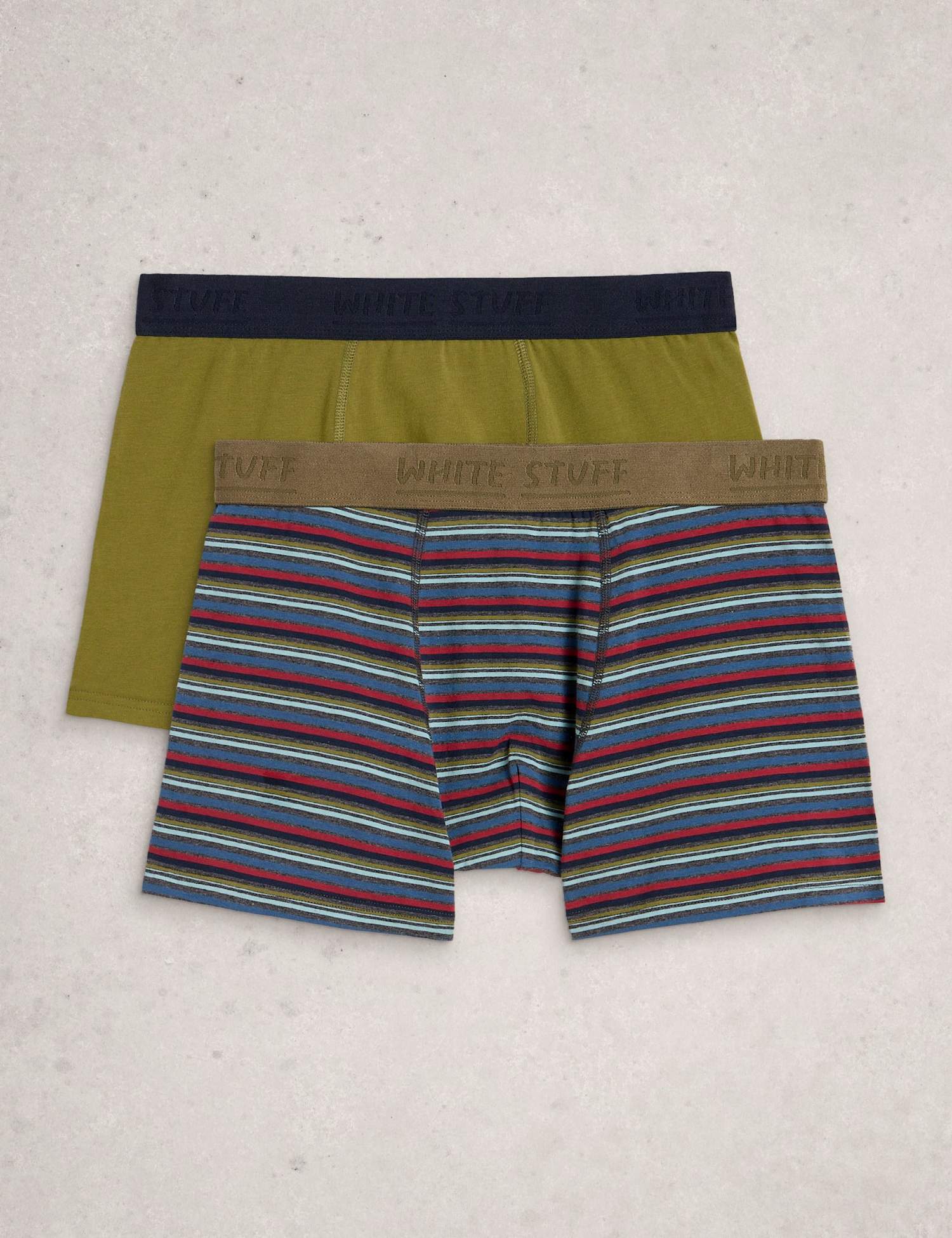 White Stuff 2 Pack Cotton Rich Fish & Plain Boxers Red Mix
