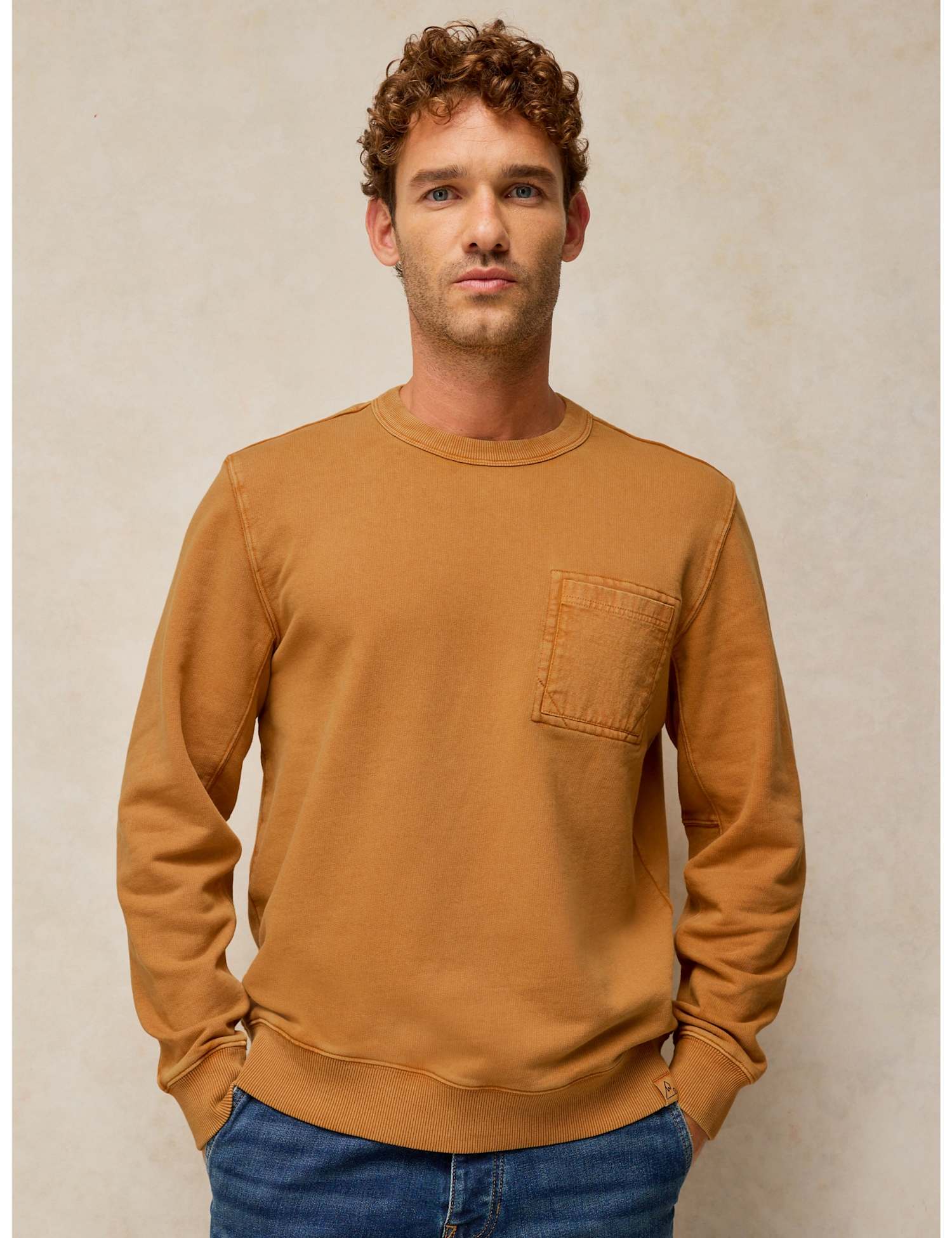 White Stuff Bamburgh Pure Cotton Crew Neck Sweatshirt Yellow