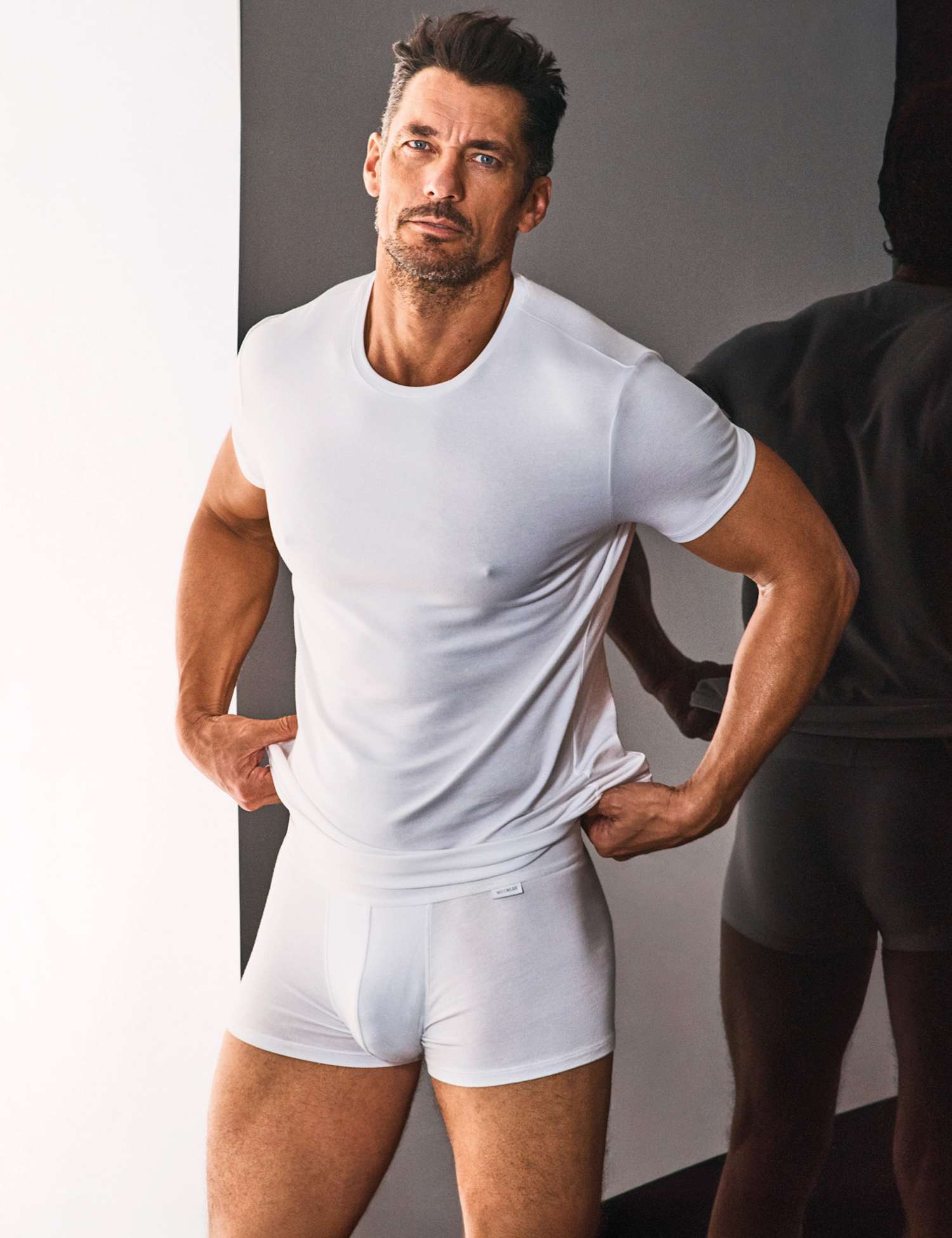 David Gandy Wellwear Premium Cotton Modal Crew Neck Pyjama Tee White