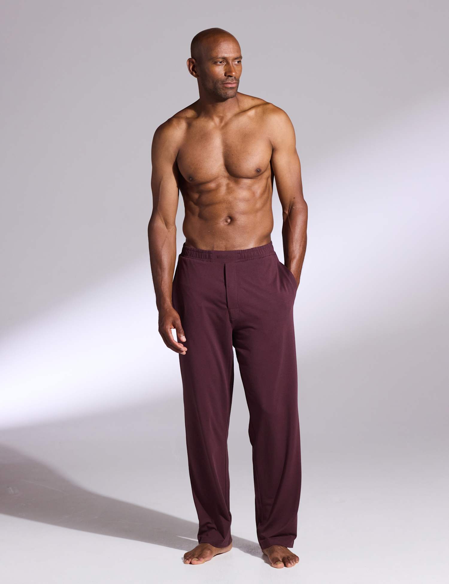 David Gandy Wellwear Premium Cotton Modal Pyjama Bottoms Plum