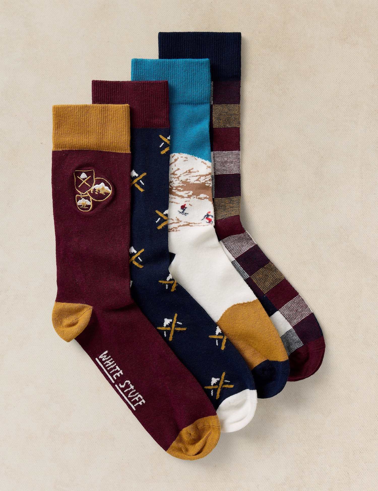 White Stuff 4 Pack Mountain Cotton Rich Ankle Socks Navy Mix
