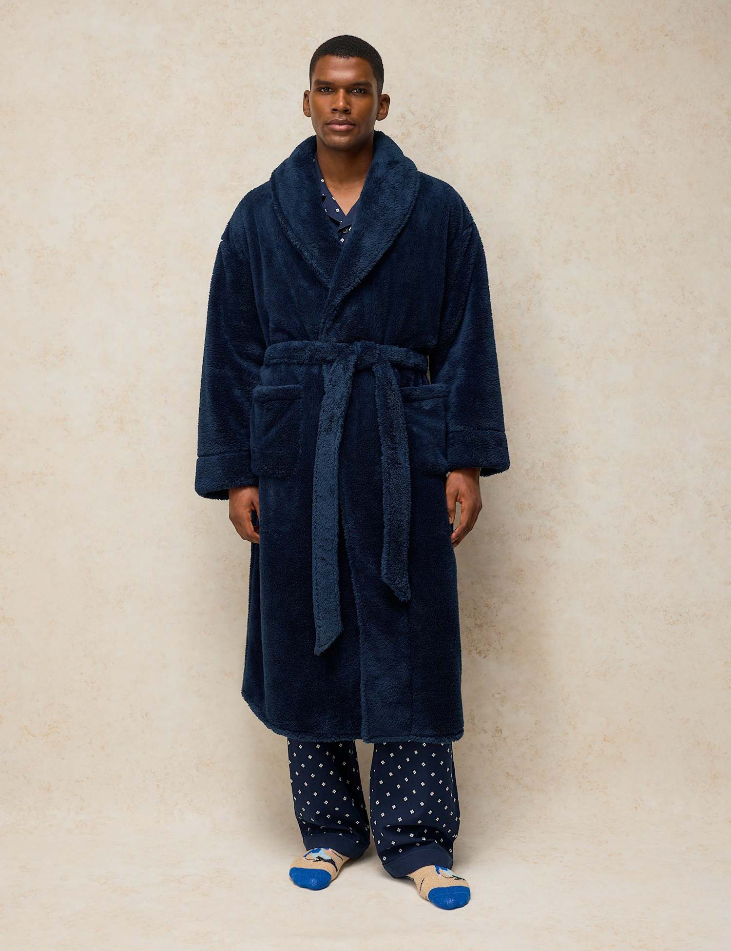 White Stuff Cosy Dressing Gown Dark Navy