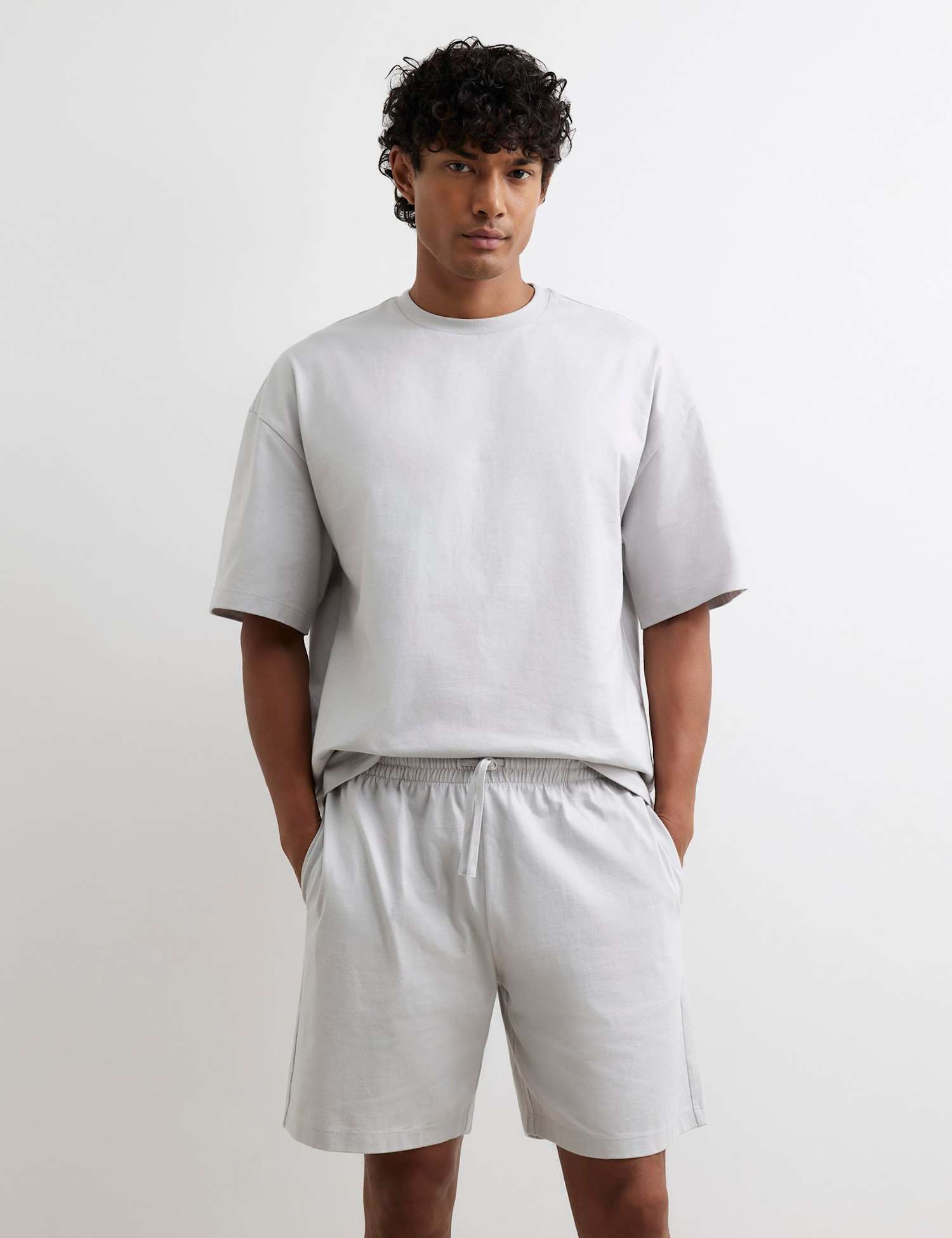 River Island 2 Pack Pure Cotton T-Shirt and Short Set Grey