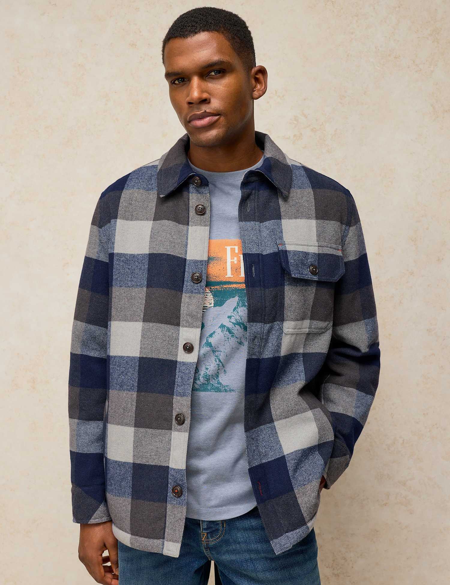 White Stuff Hetton Check Borg Lined Overshirt Multi