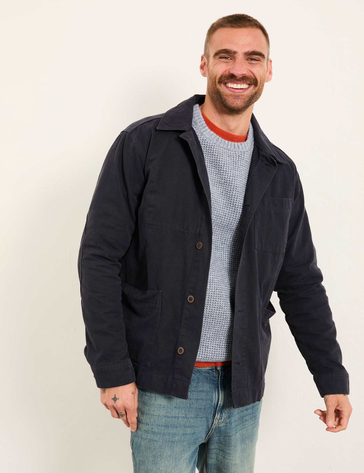 FatFace Canvas Utility Jacket Navy