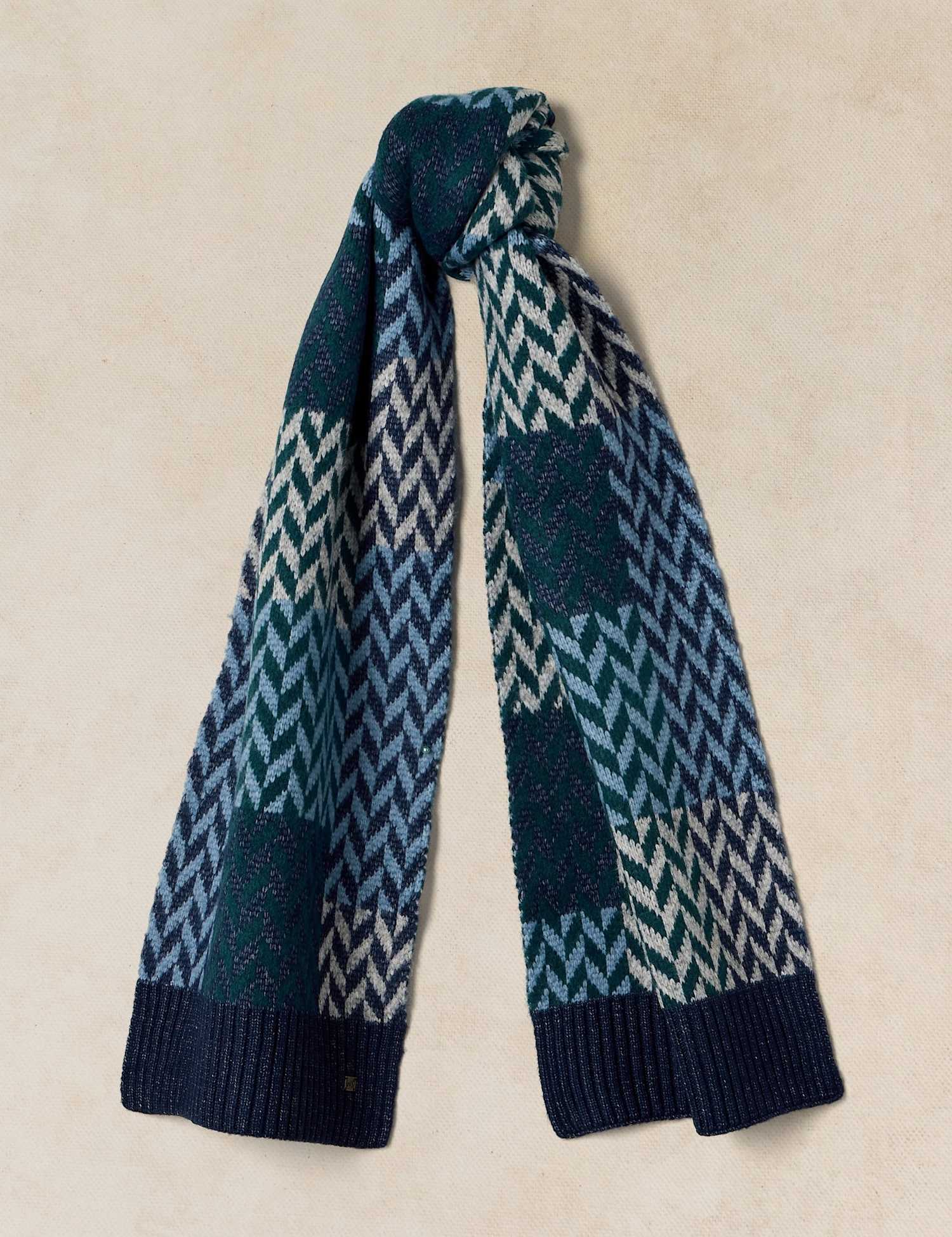 White Stuff Stitch Detail Scarf Navy Mix