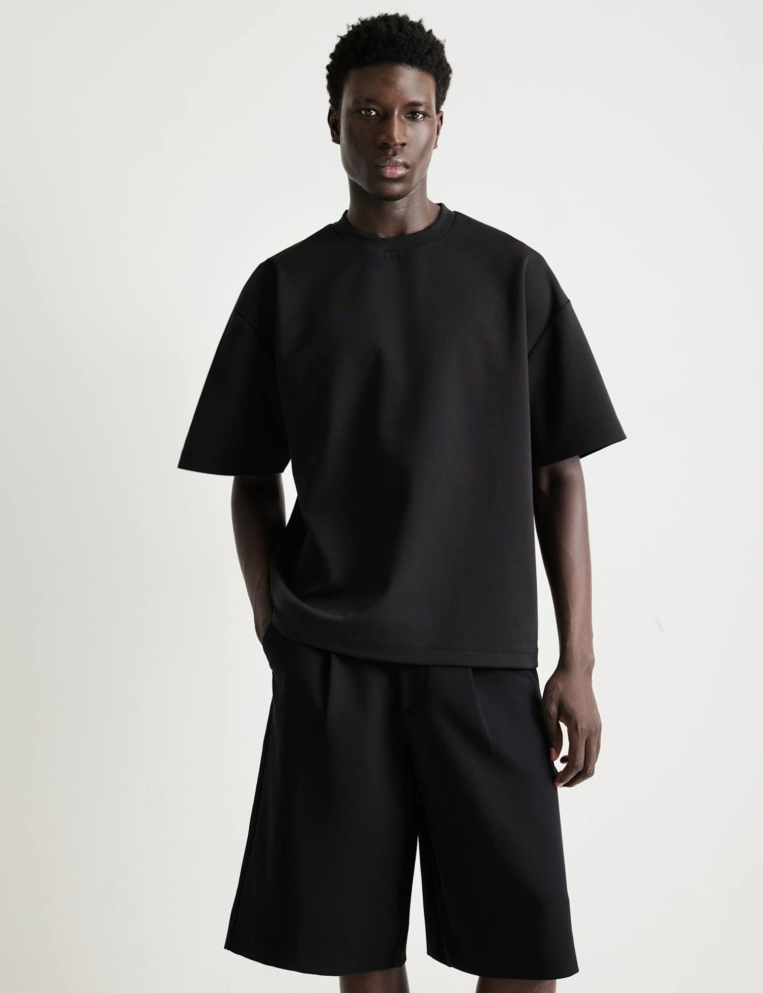 River Island Oversized Cotton Rich T-Shirt Black