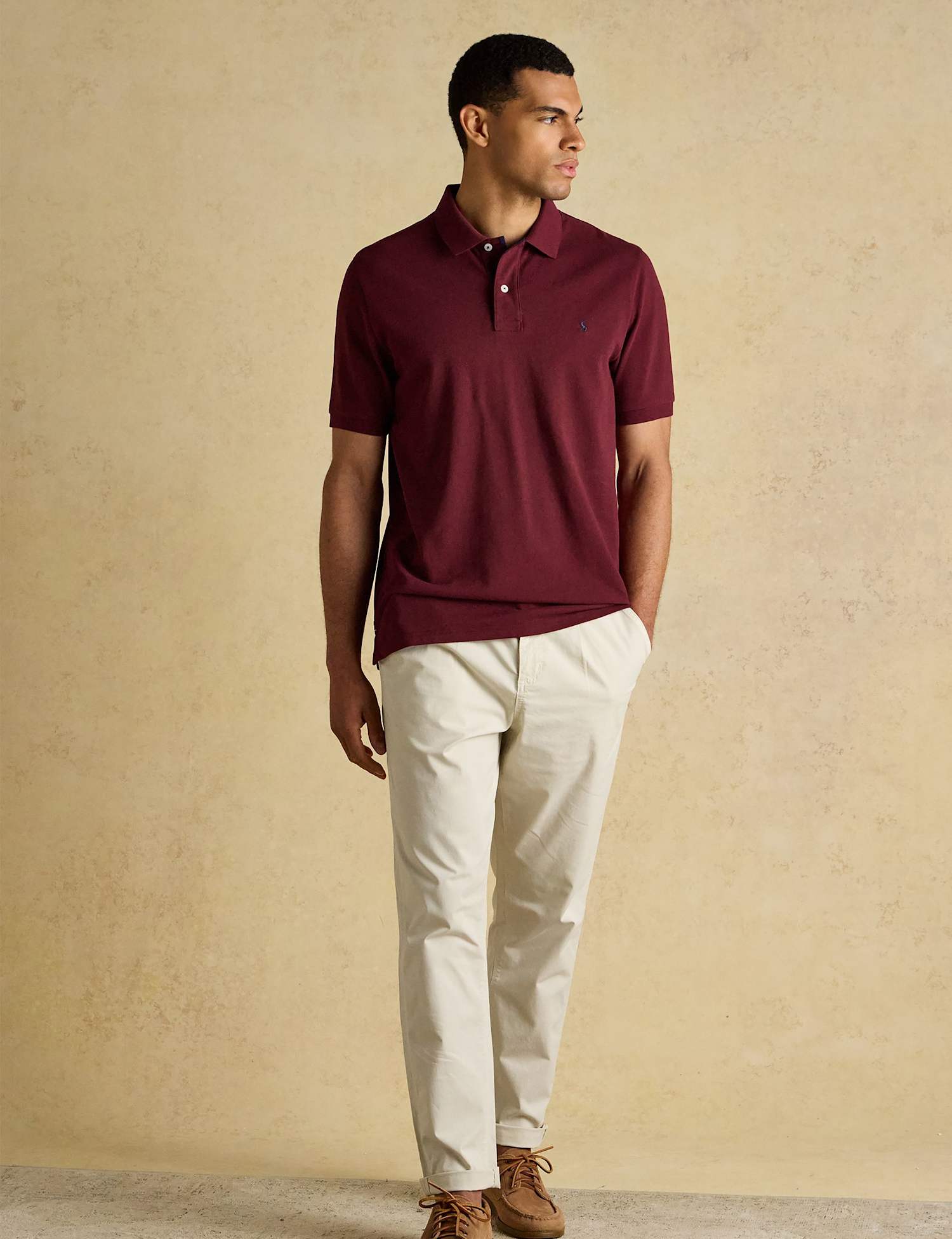 Joules Pure Cotton Pique Polo Shirt Burgundy