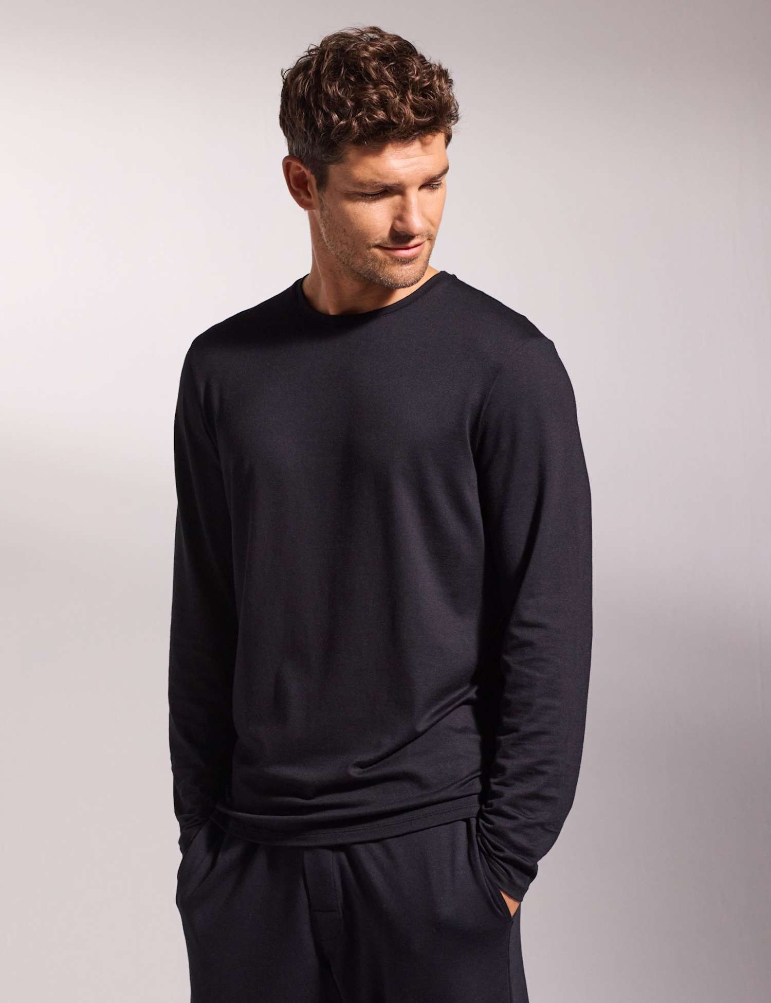 David Gandy Wellwear Premium Cotton Modal Pyjama Tee Black